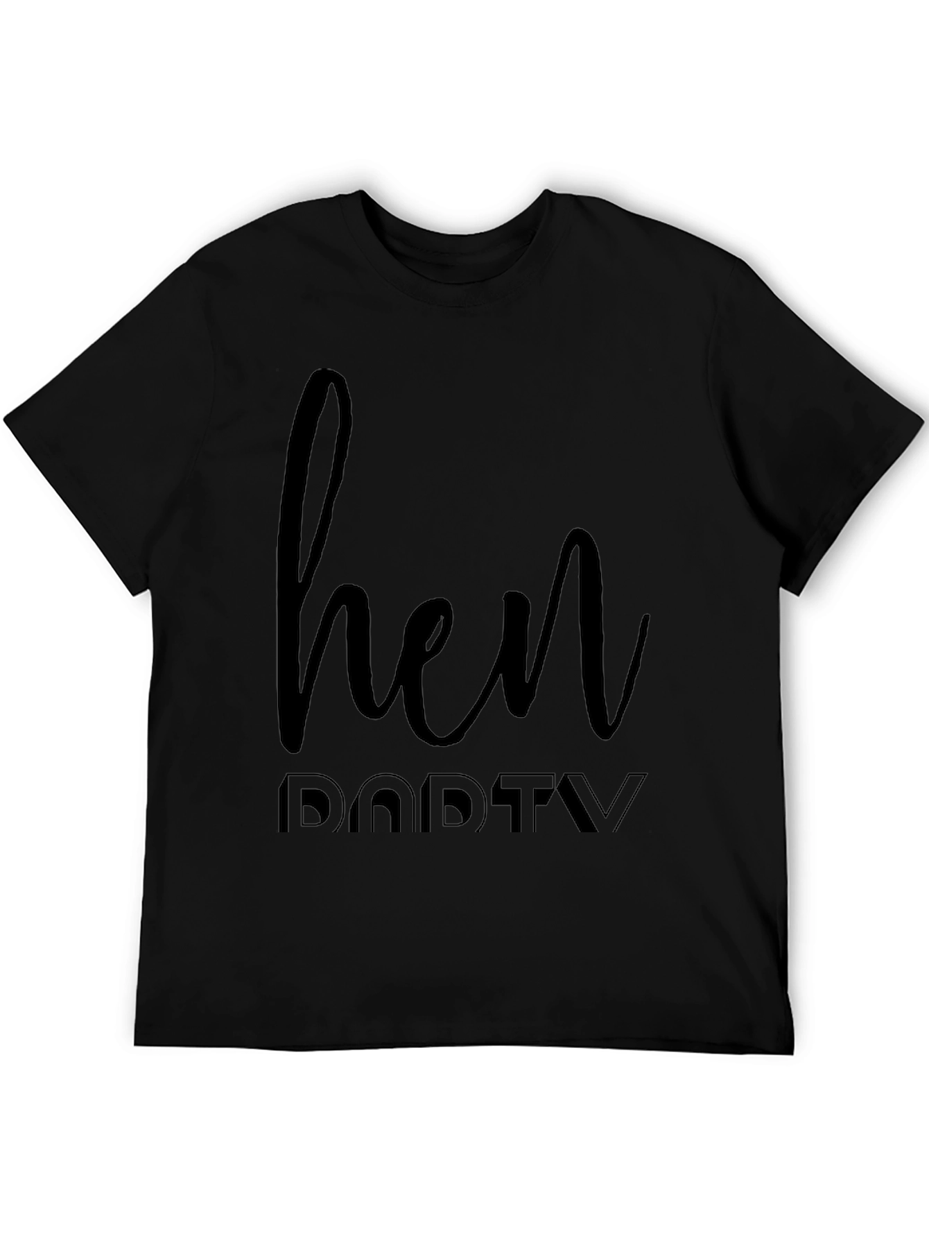 Hen Party Crew Tee - Black Graphic Print