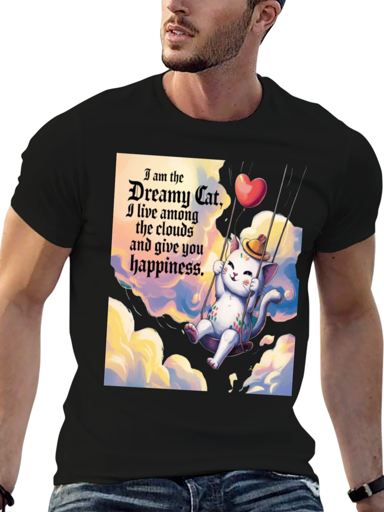 Dreamy Cat T-Shirt - Cloud Happiness
