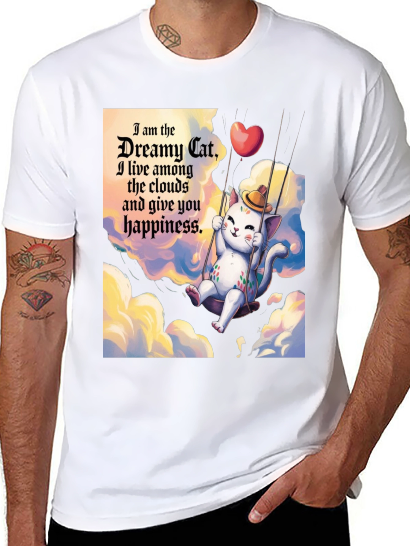 Dreamy Cat T-Shirt - Cloud Happiness