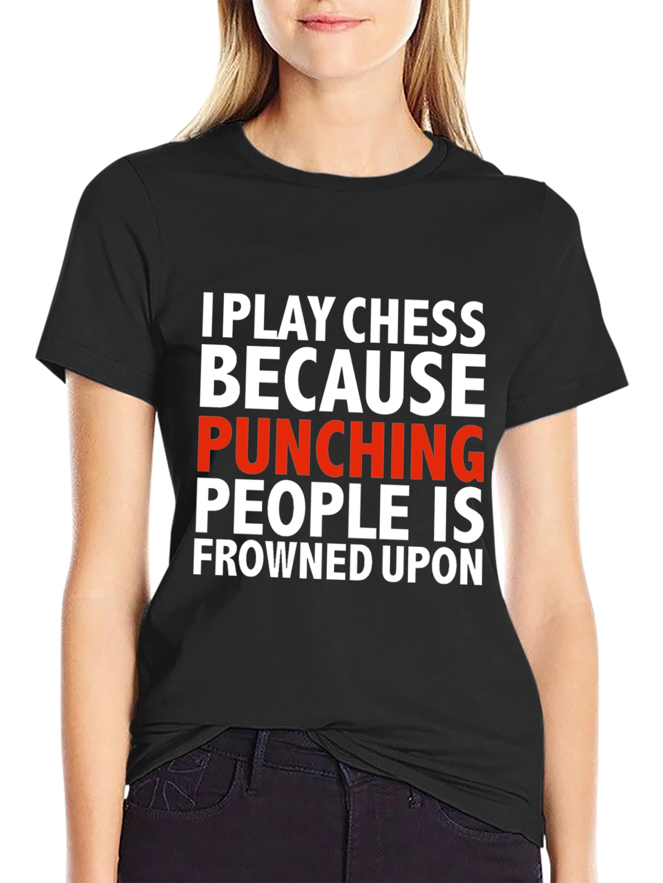 Chess Player T-Shirt - Punching People is Frowned Upon