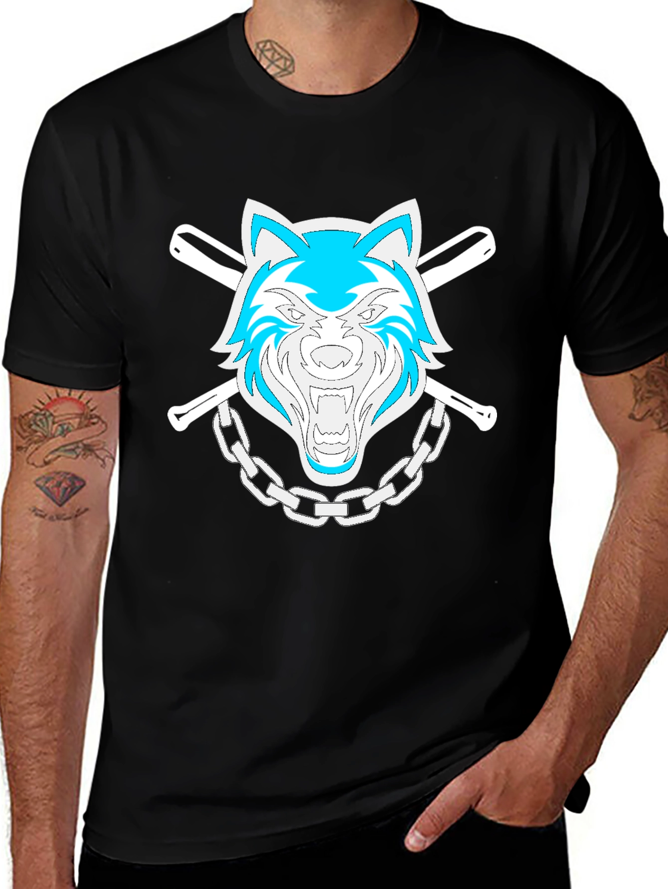 Wolf Pack Graphic Tee - Baseball Bats & Chain