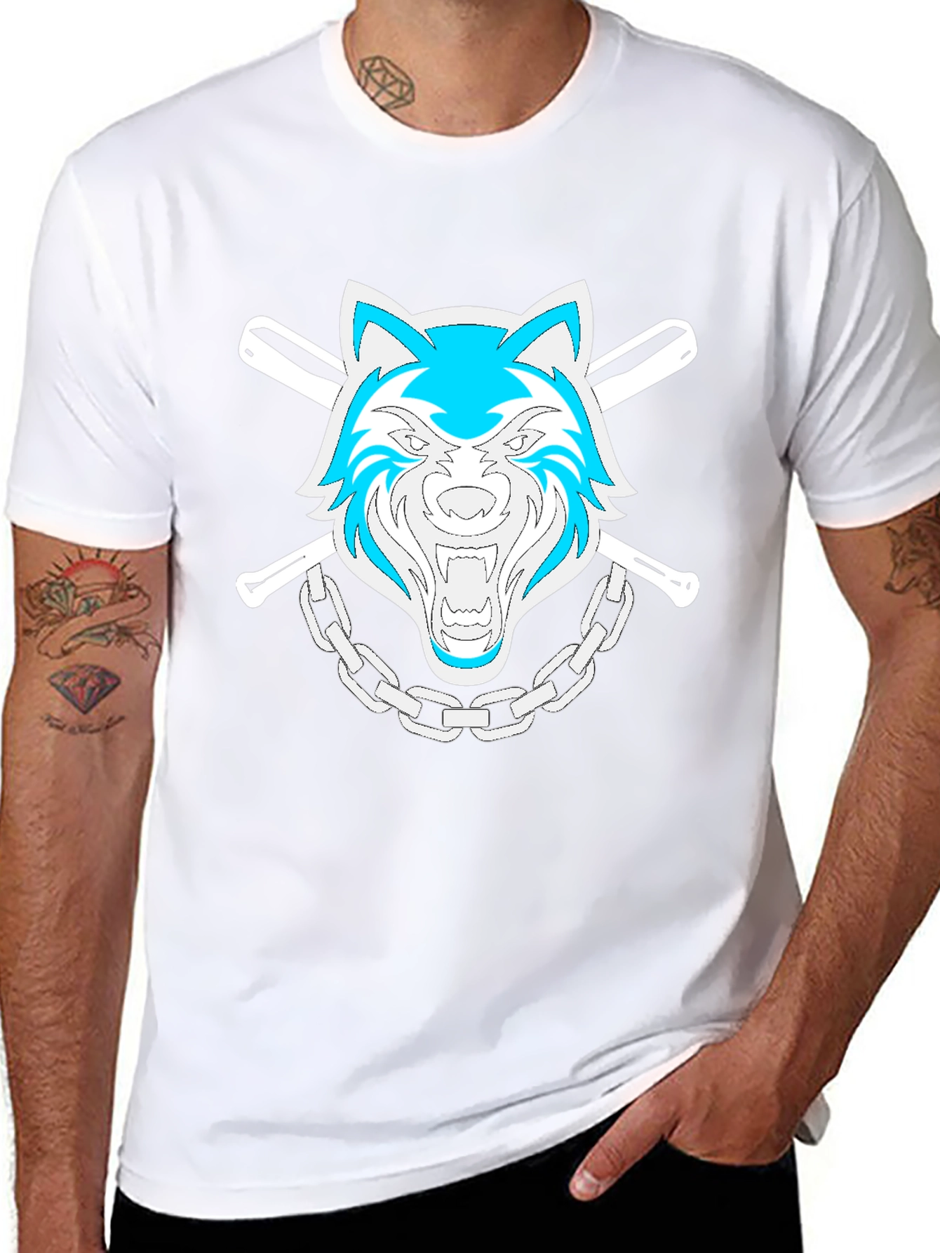 Wolf Pack Graphic Tee - Baseball Bats & Chain