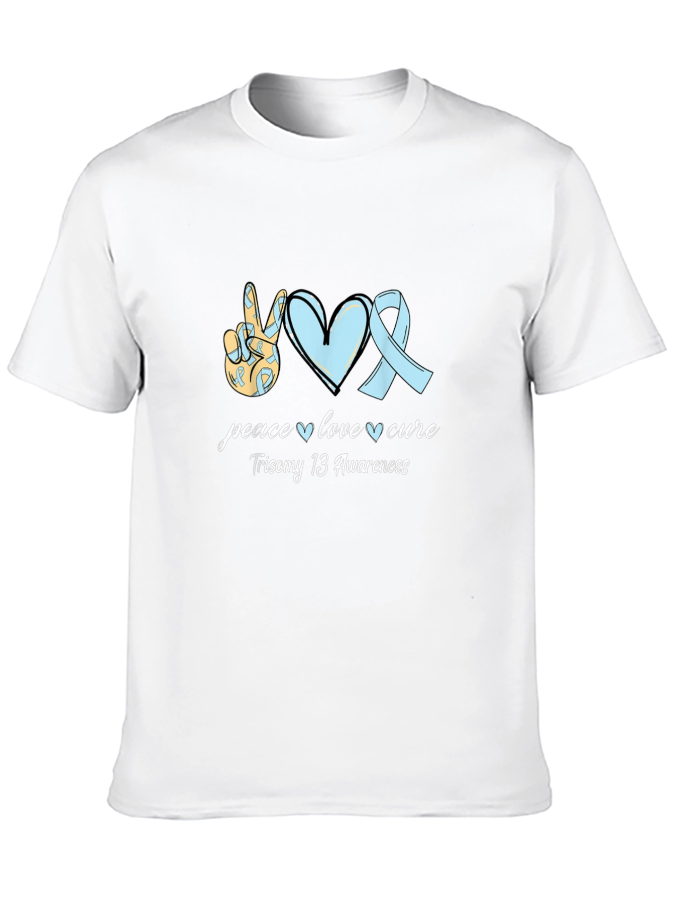 Peace Love Cure Trisomy 13 Awareness T-Shirt