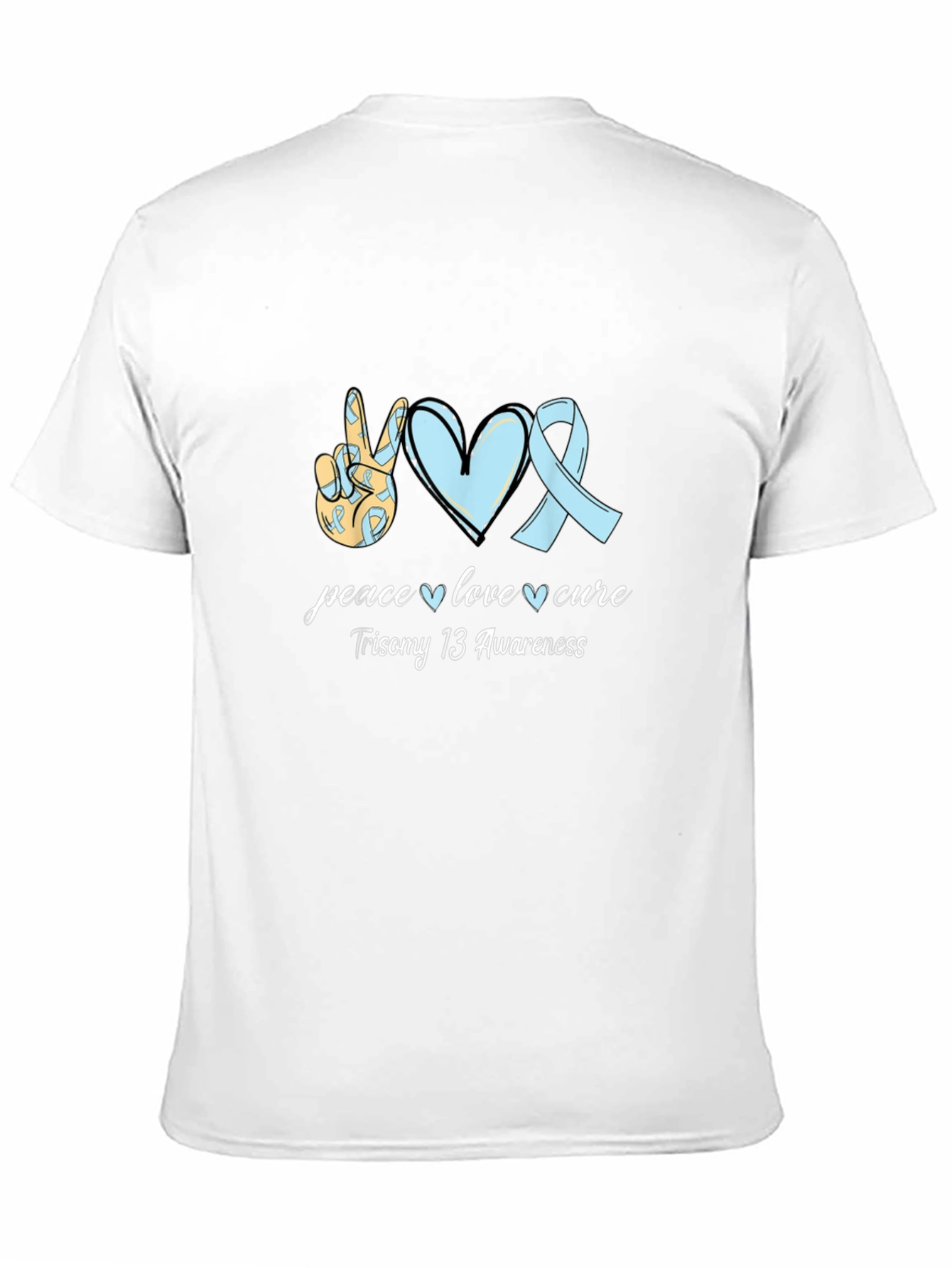 Peace Love Cure Trisomy 13 Awareness T-Shirt