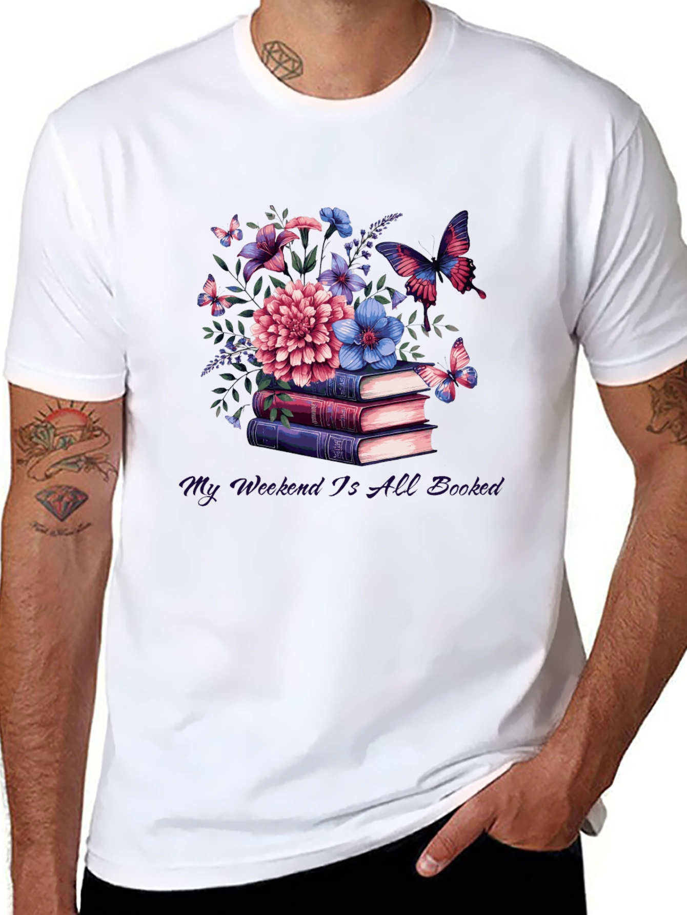 Floral Books T-Shirt - Weekend Reading