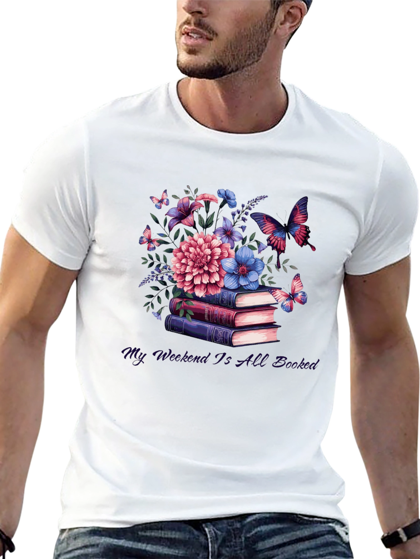 Floral Books T-Shirt - Weekend Reading