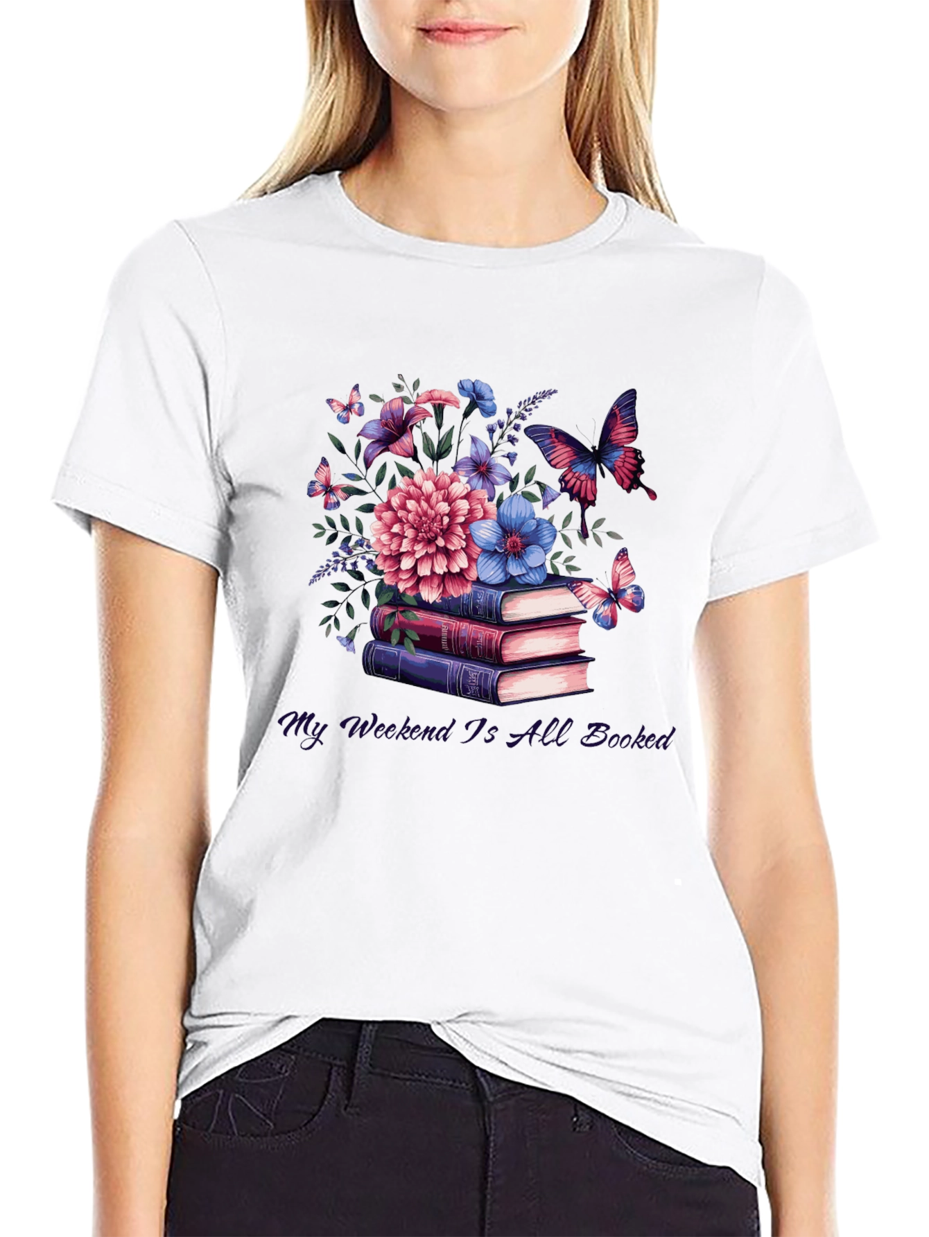 Floral Books T-Shirt - Weekend Reading