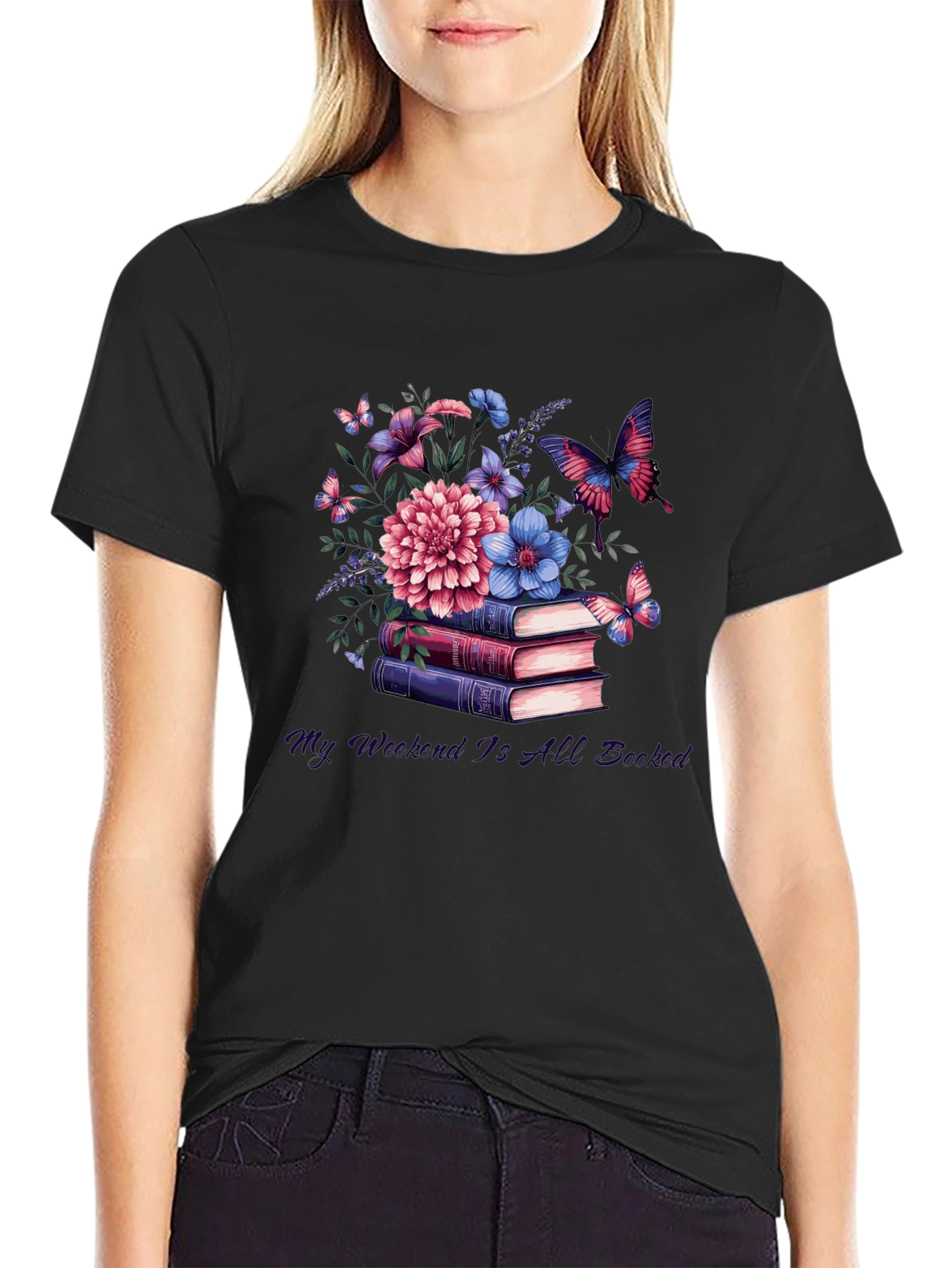 Floral Books T-Shirt - Weekend Reading