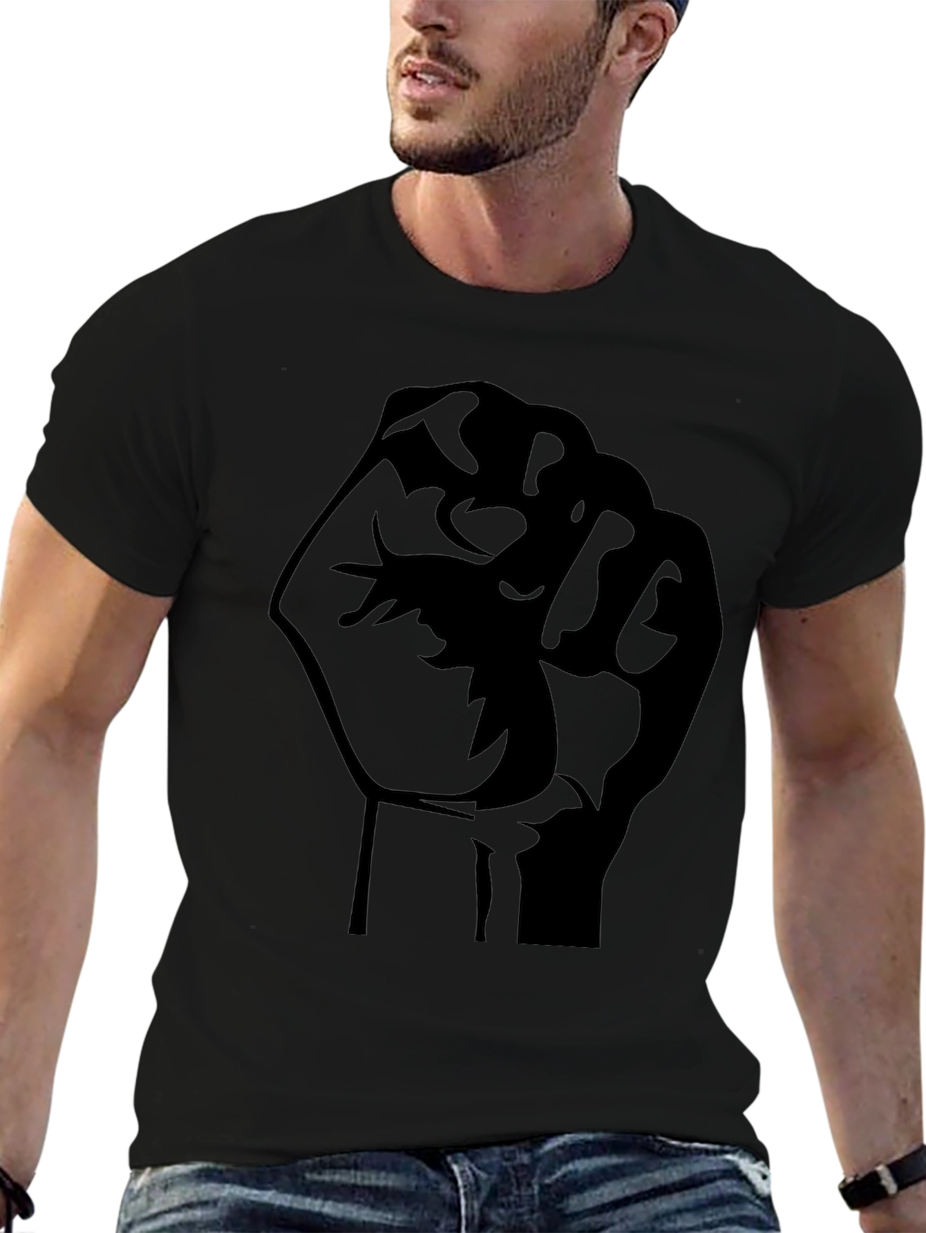 Black Power Fist Graphic T-Shirt - Stylish Protest Tee