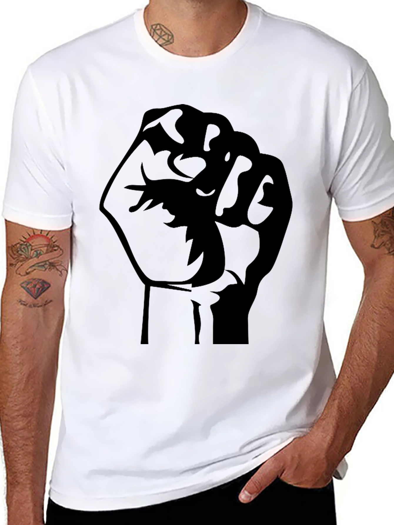 Black Power Fist Graphic T-Shirt - Stylish Protest Tee