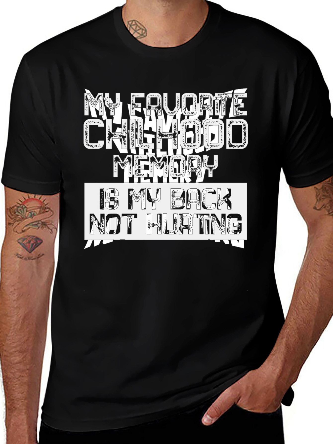 Funny Back Pain Childhood Memory T-Shirt