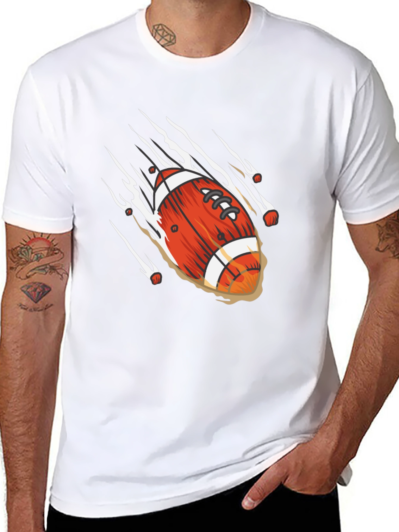 Football Graphic Black T-Shirt
