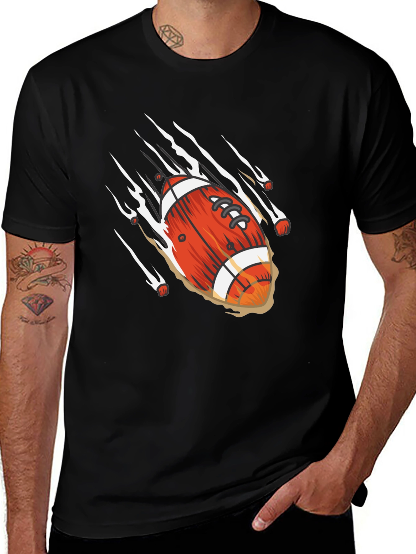 Football Graphic Black T-Shirt