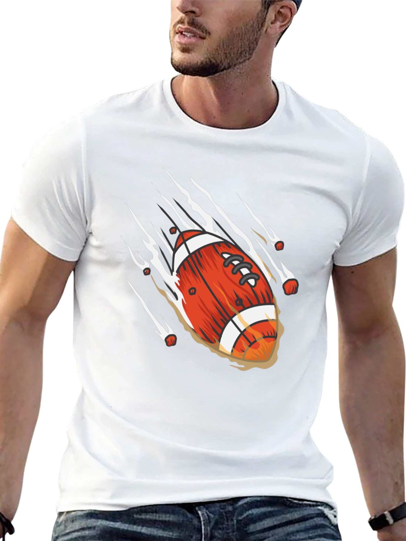 Football Graphic Black T-Shirt