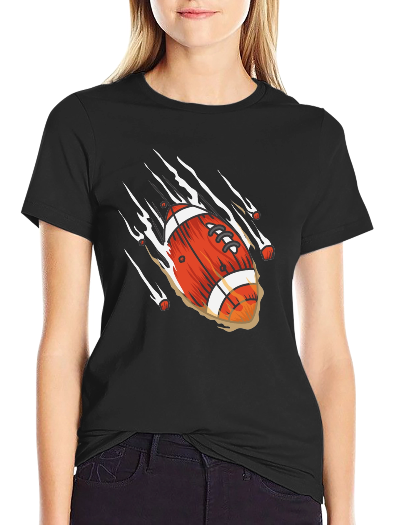 Football Graphic Black T-Shirt