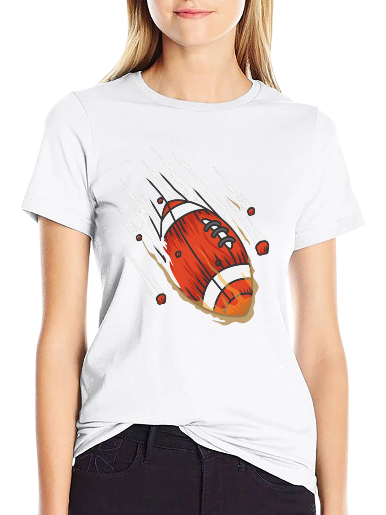 Football Graphic Black T-Shirt