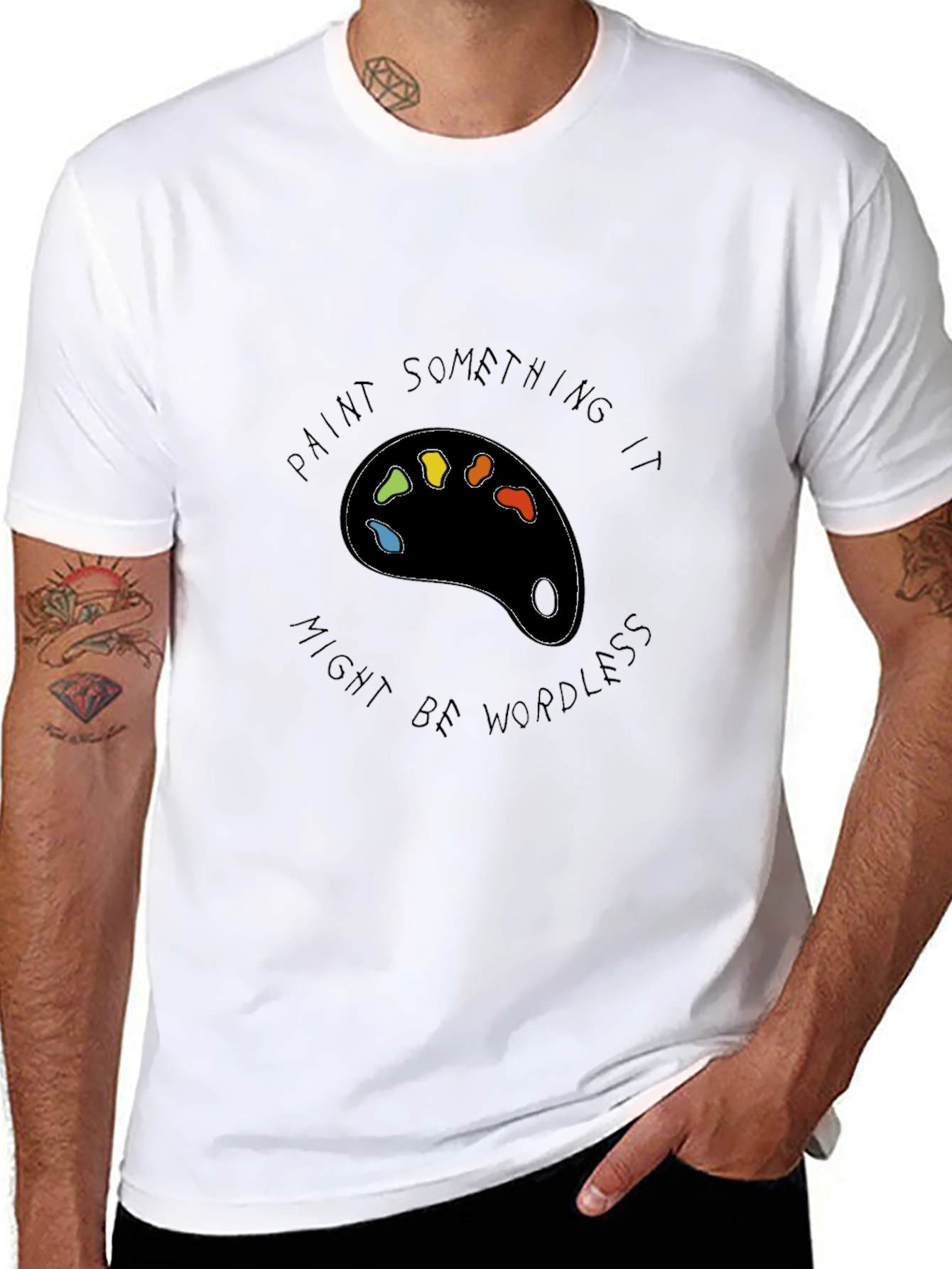 Paint Something It Might Be Wordless Black T-Shirt