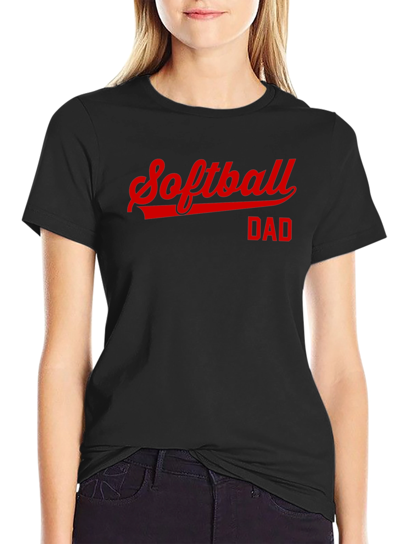 Softball Dad Black Graphic Tee