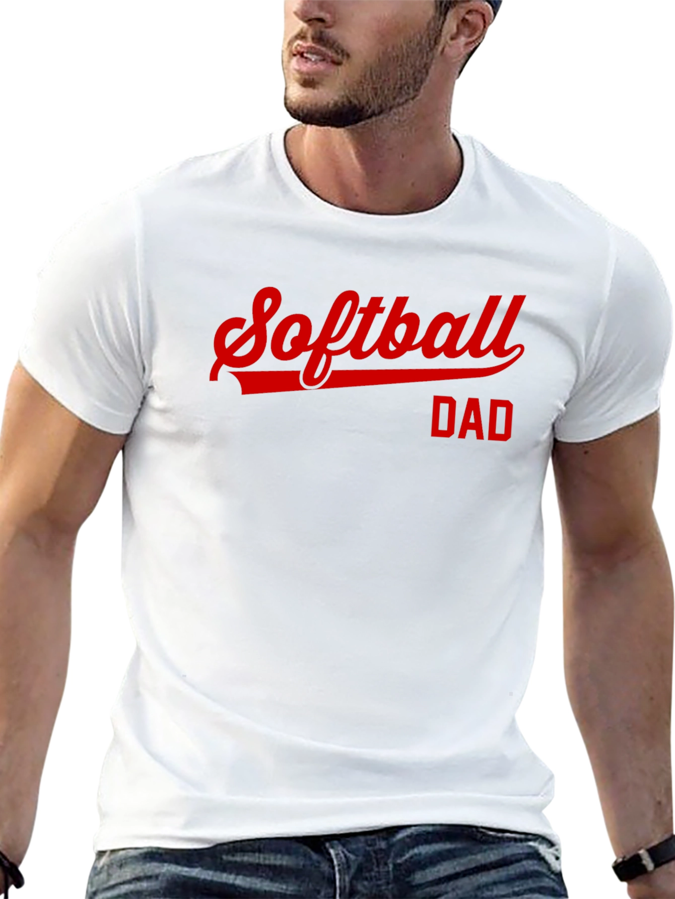 Softball Dad Black Graphic Tee