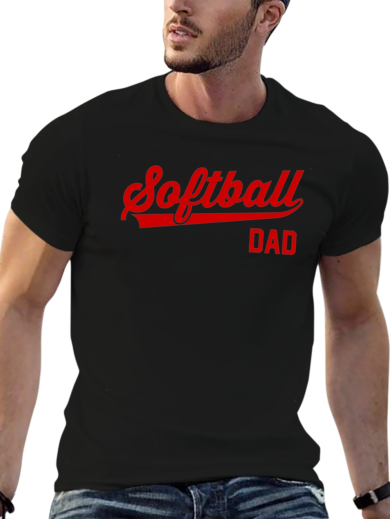 Softball Dad Black Graphic Tee