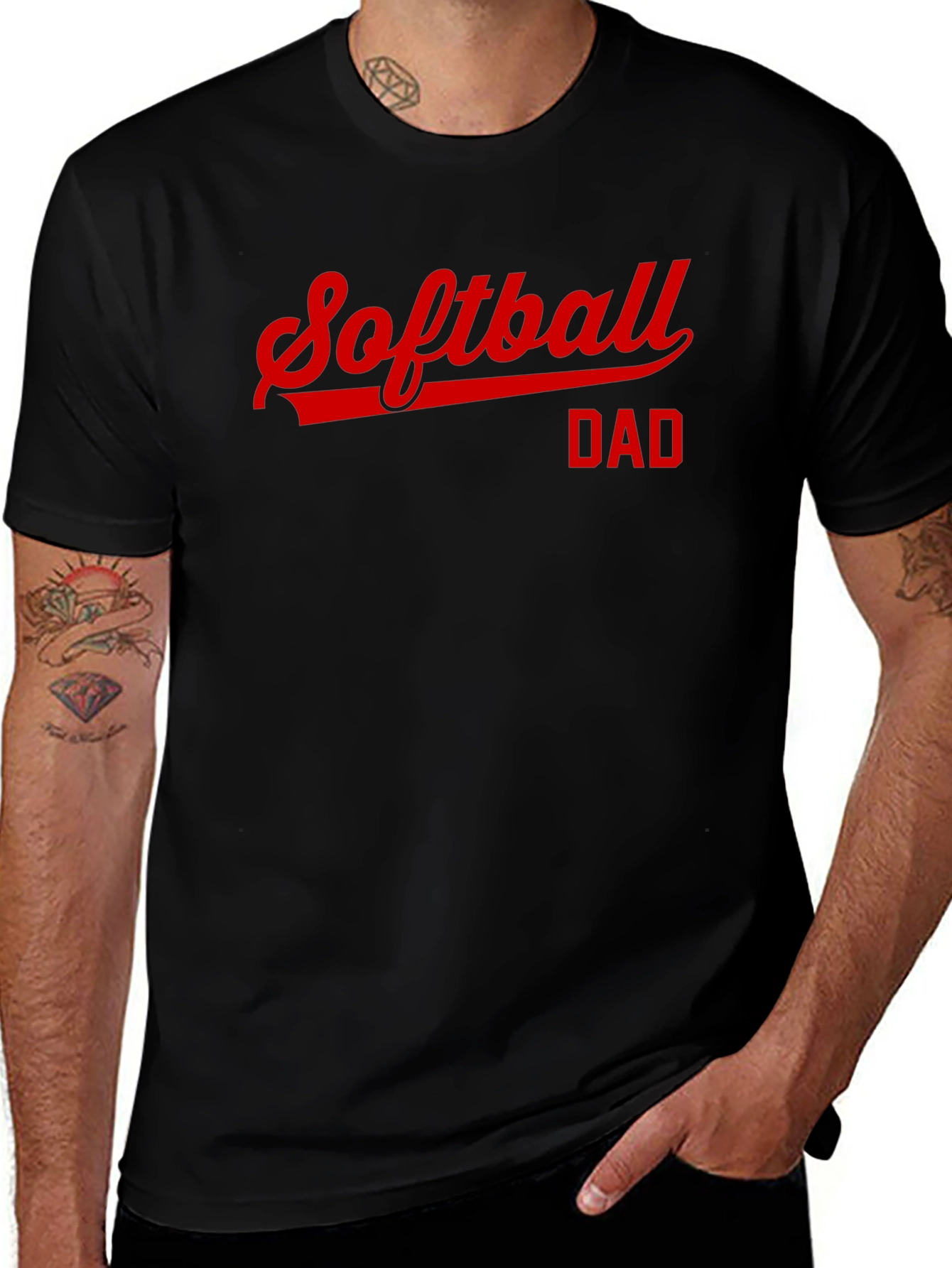 Softball Dad Black Graphic Tee
