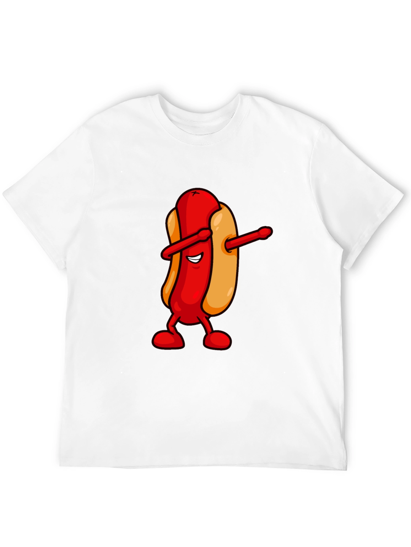 Dabbing Hotdog Black T-Shirt