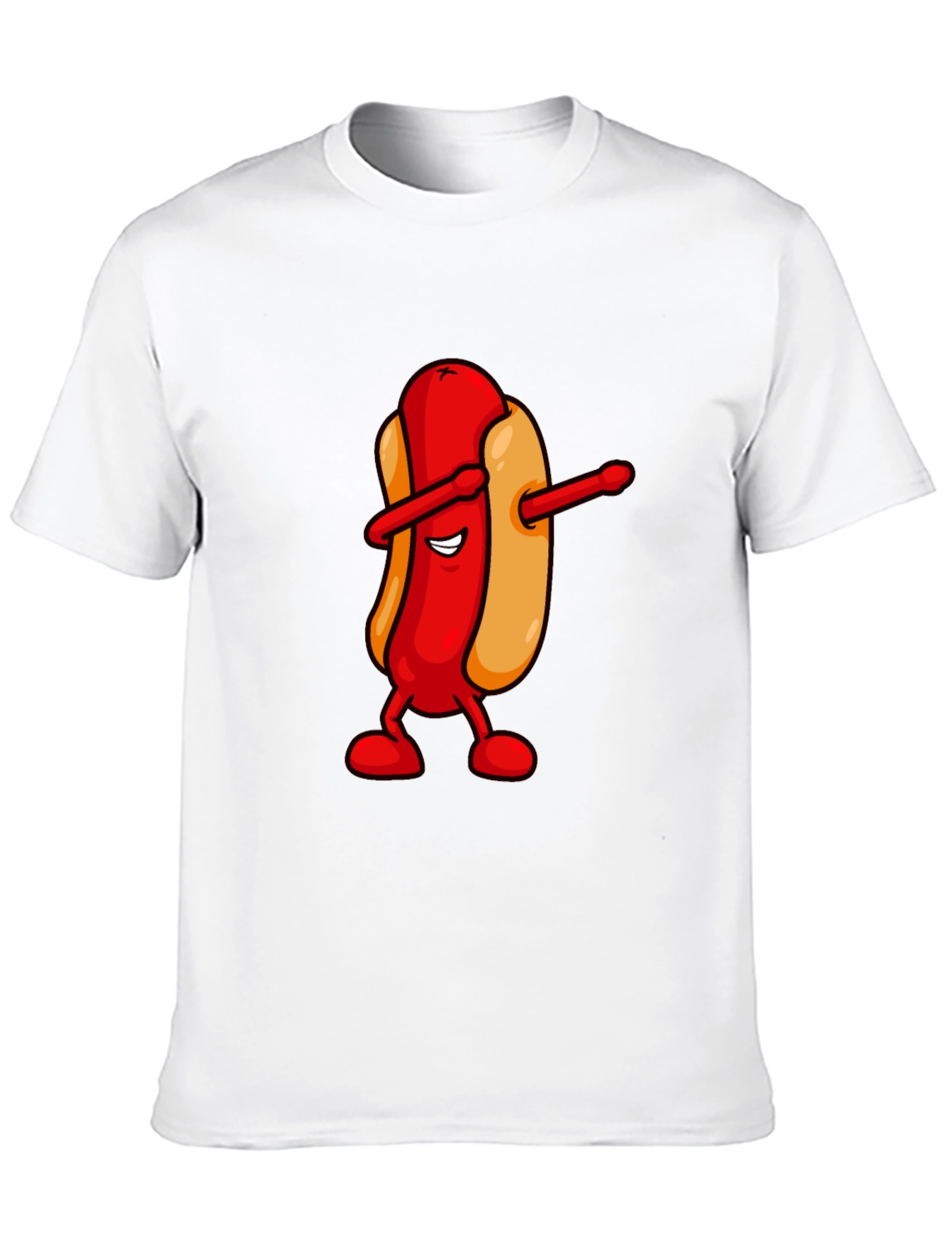 Dabbing Hotdog Black T-Shirt