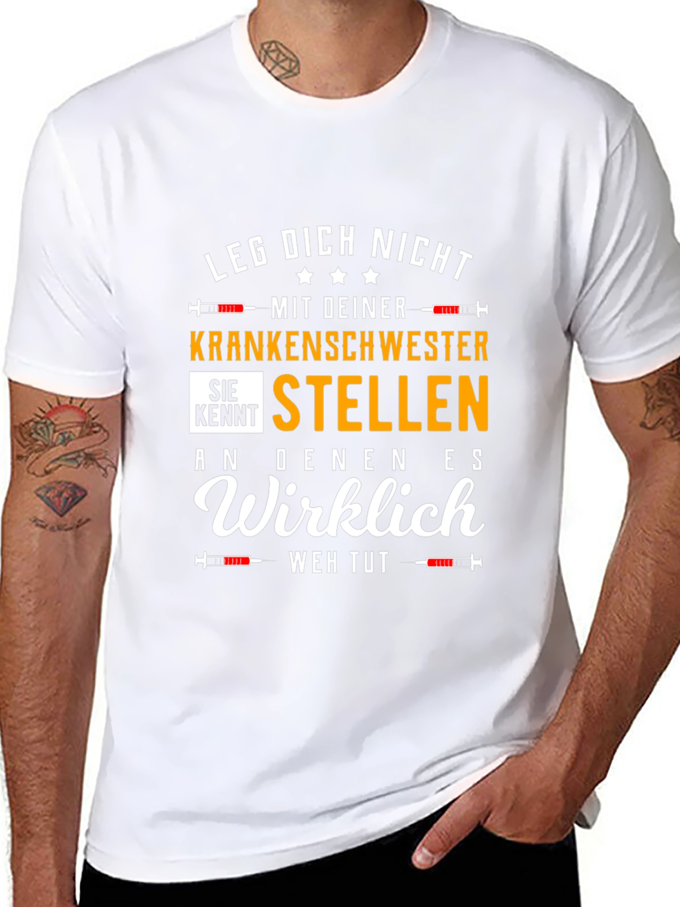 Nurse T-Shirt: Leg Dich Nicht Kranken Schwester T-Shirt