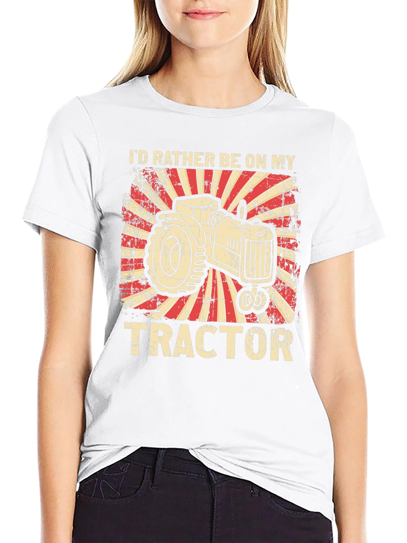 Id Rather Be On My Tractor Graphic T-Shirt