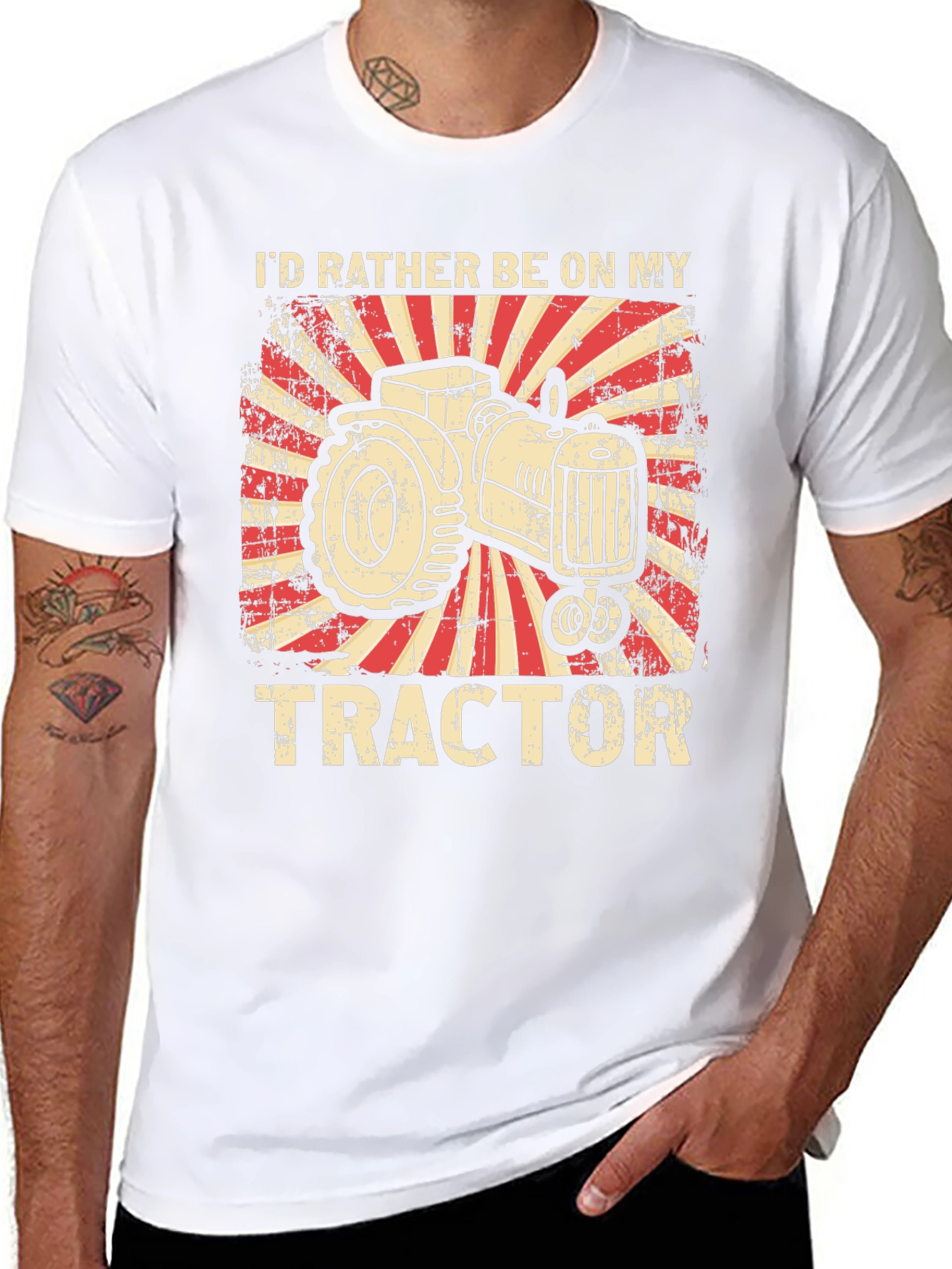 Id Rather Be On My Tractor Graphic T-Shirt