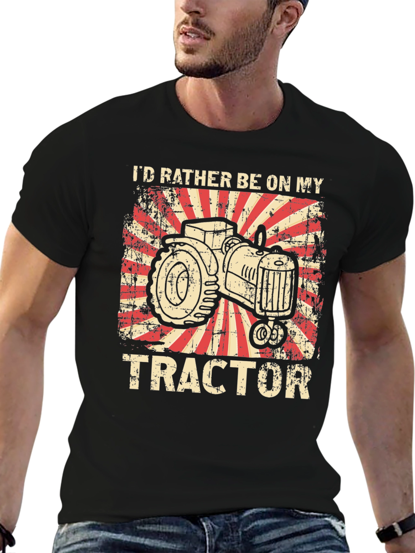 Id Rather Be On My Tractor Graphic T-Shirt