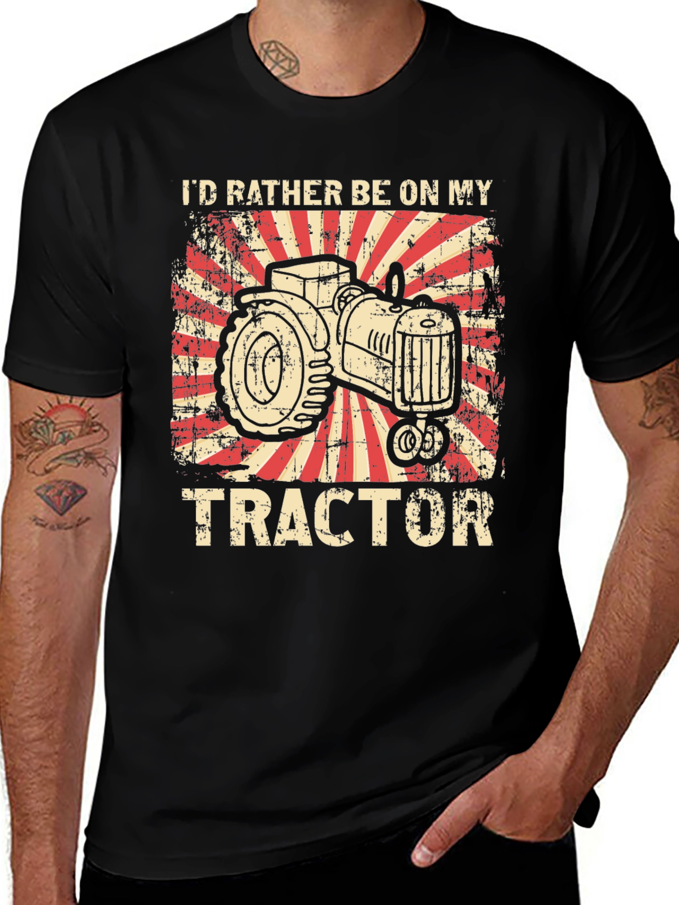 Id Rather Be On My Tractor Graphic T-Shirt