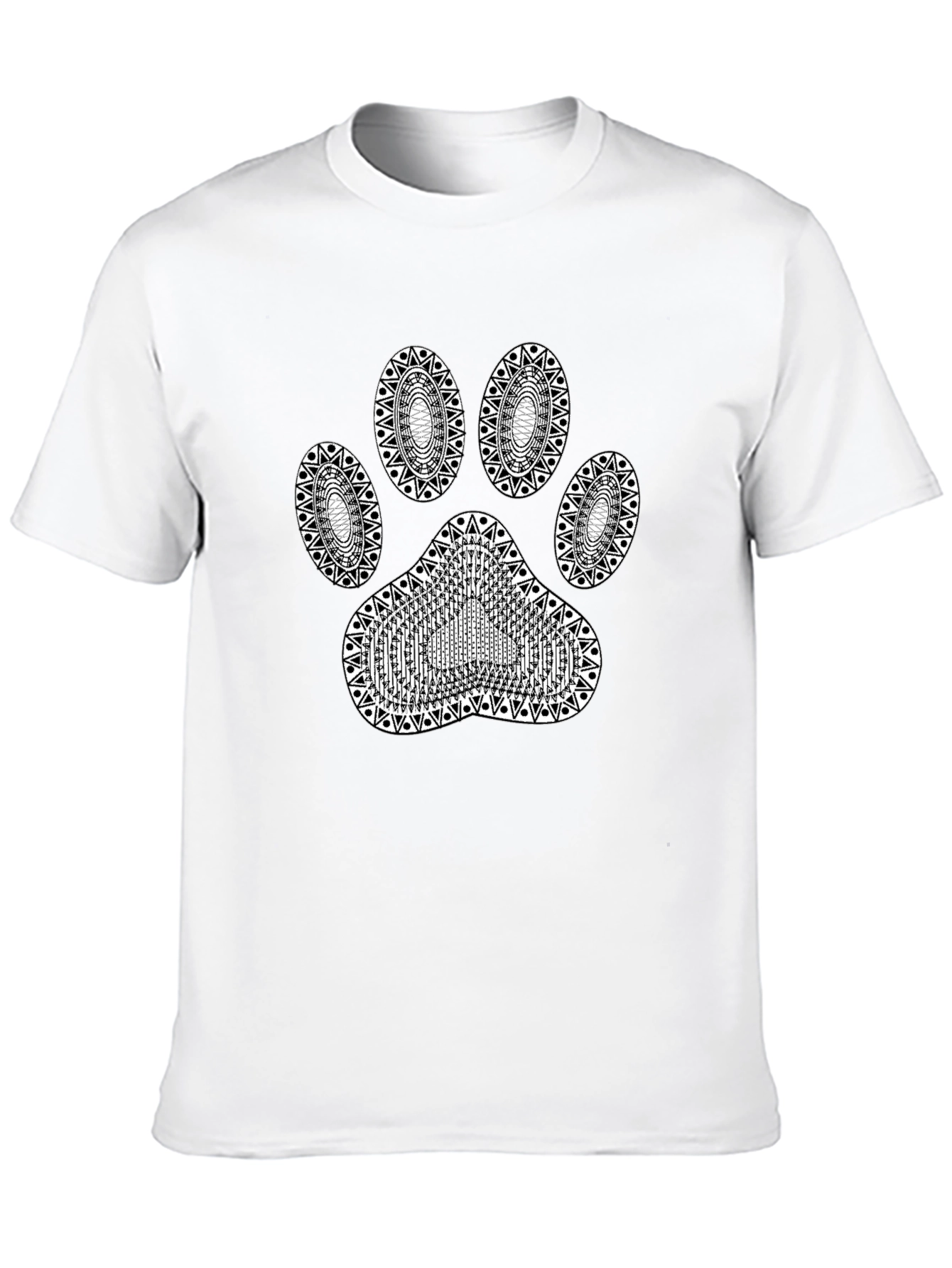 Paw Print Graphic T-Shirt - Stylish Black Tee