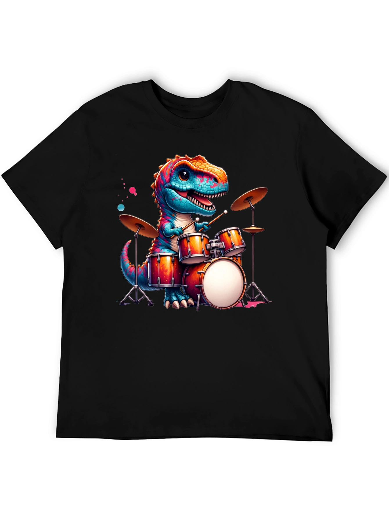 Dino Drummer T-Shirt - Rock Out in Style!