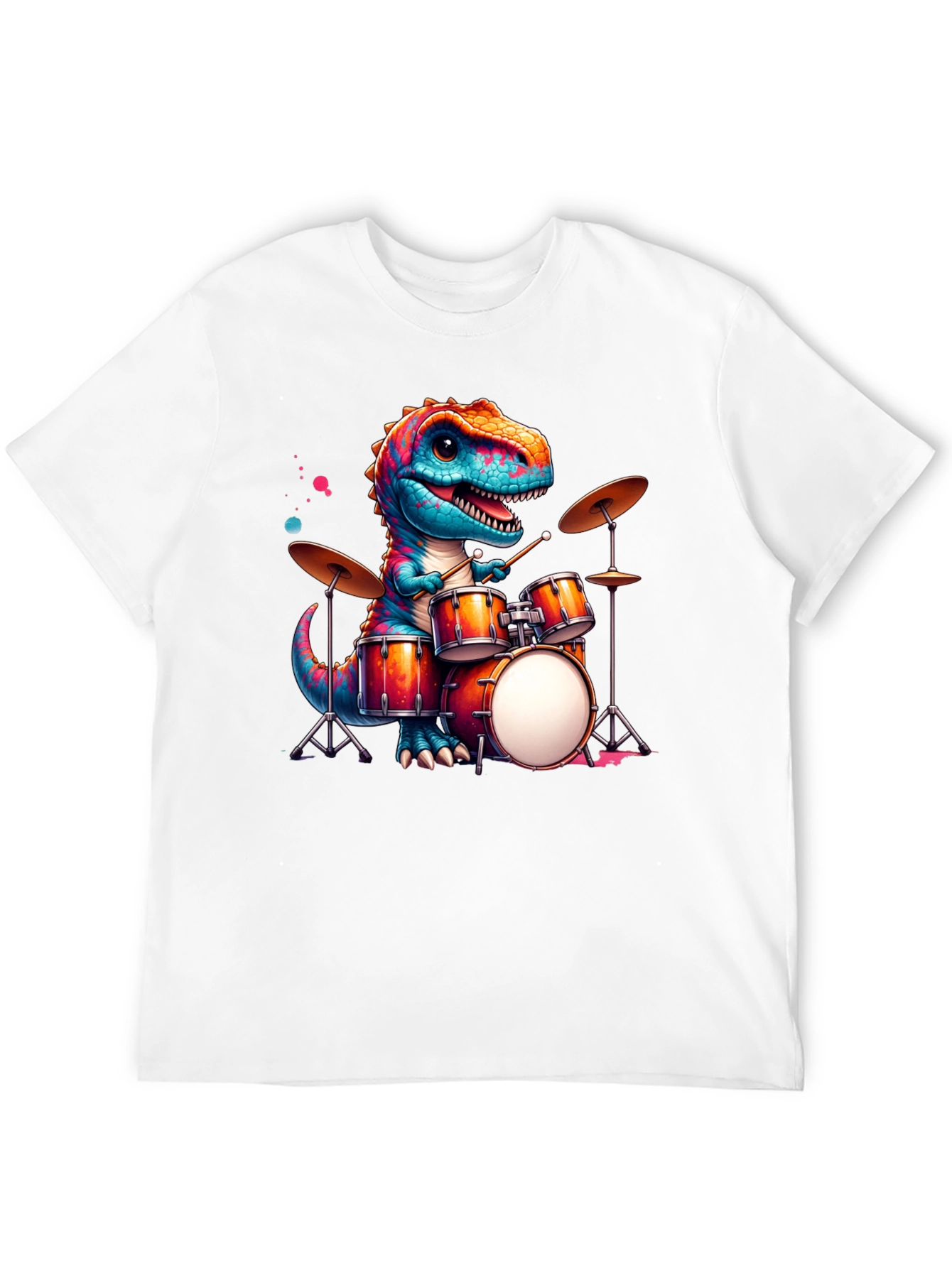 Dino Drummer T-Shirt - Rock Out in Style!