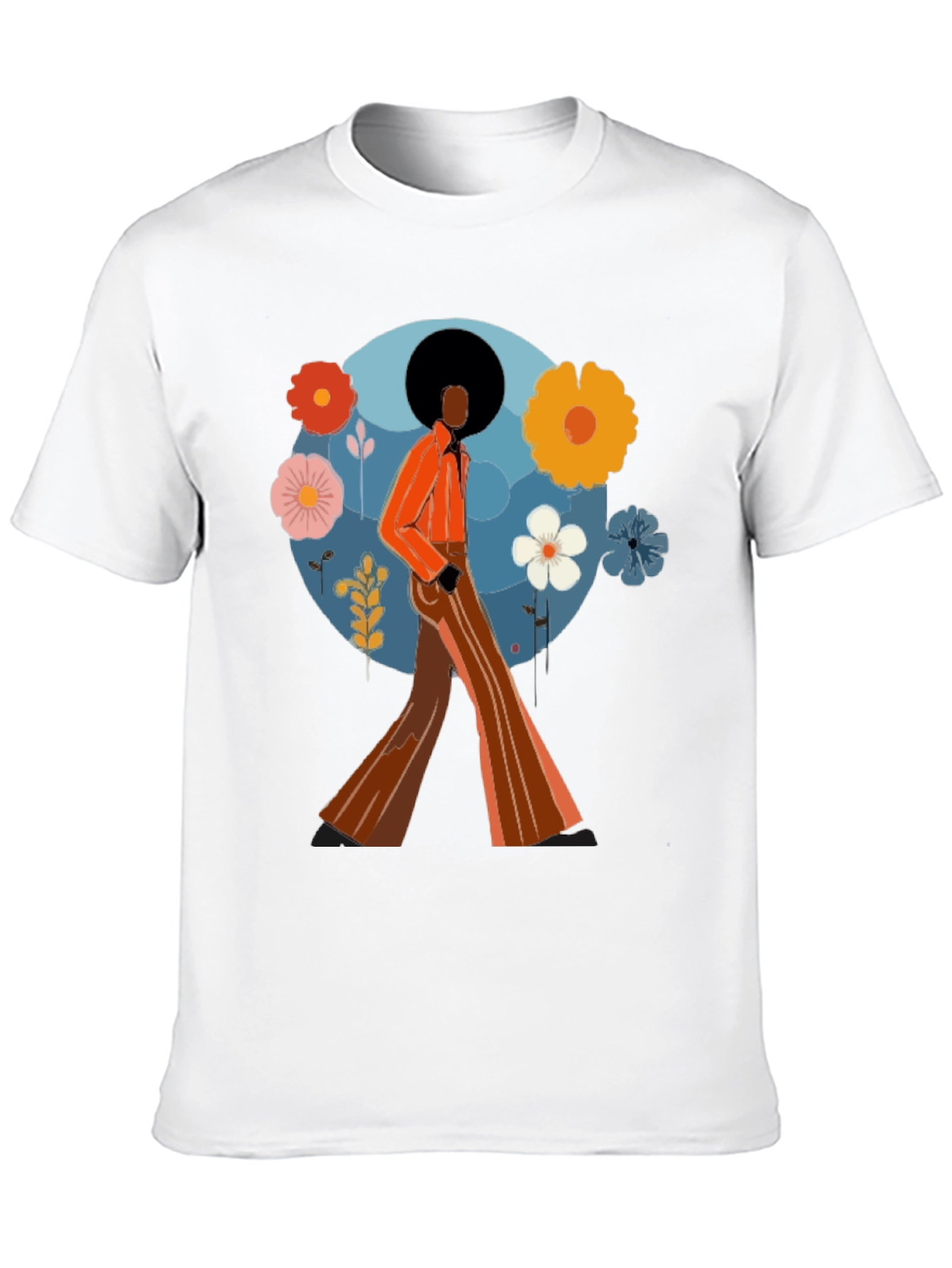 Retro 70s Style T-Shirt - Black