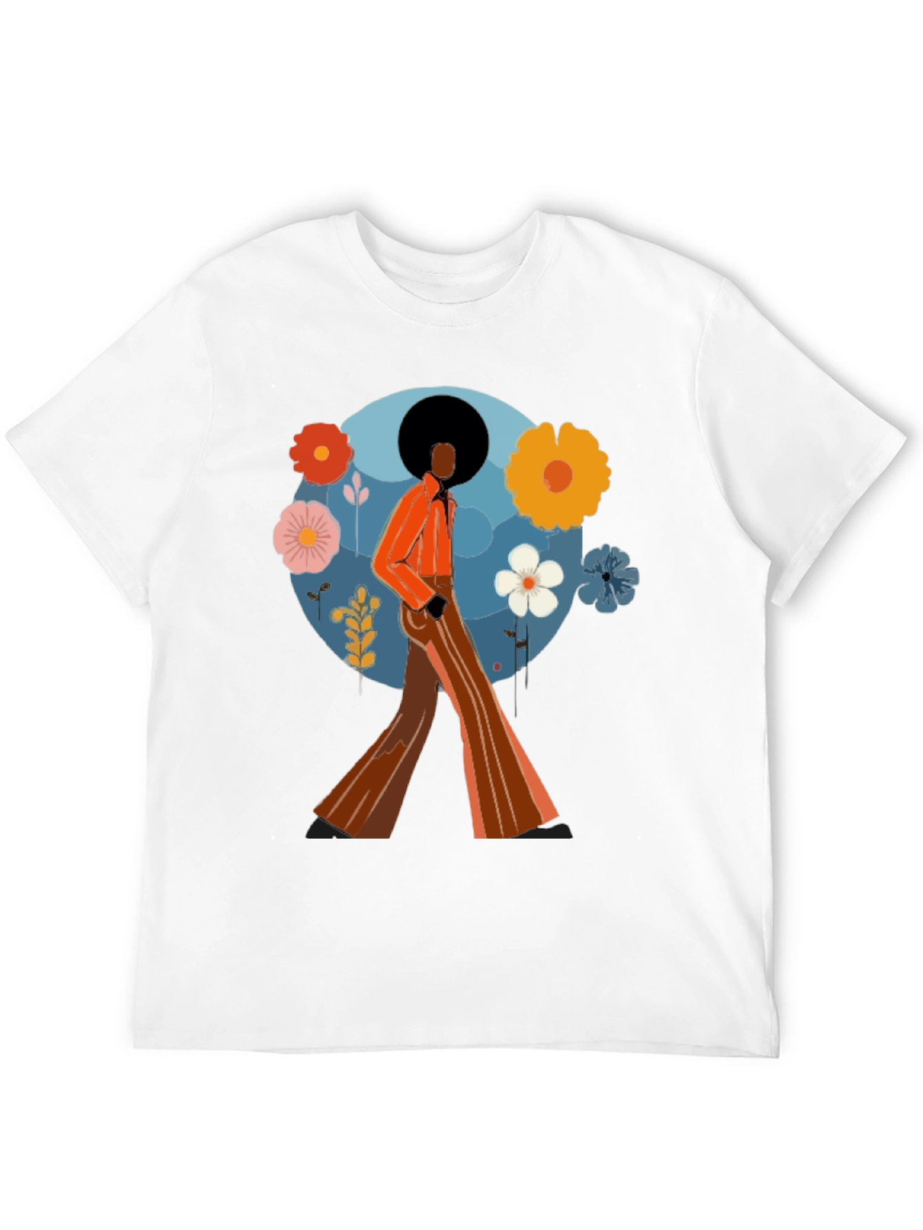 Retro 70s Style T-Shirt - Black