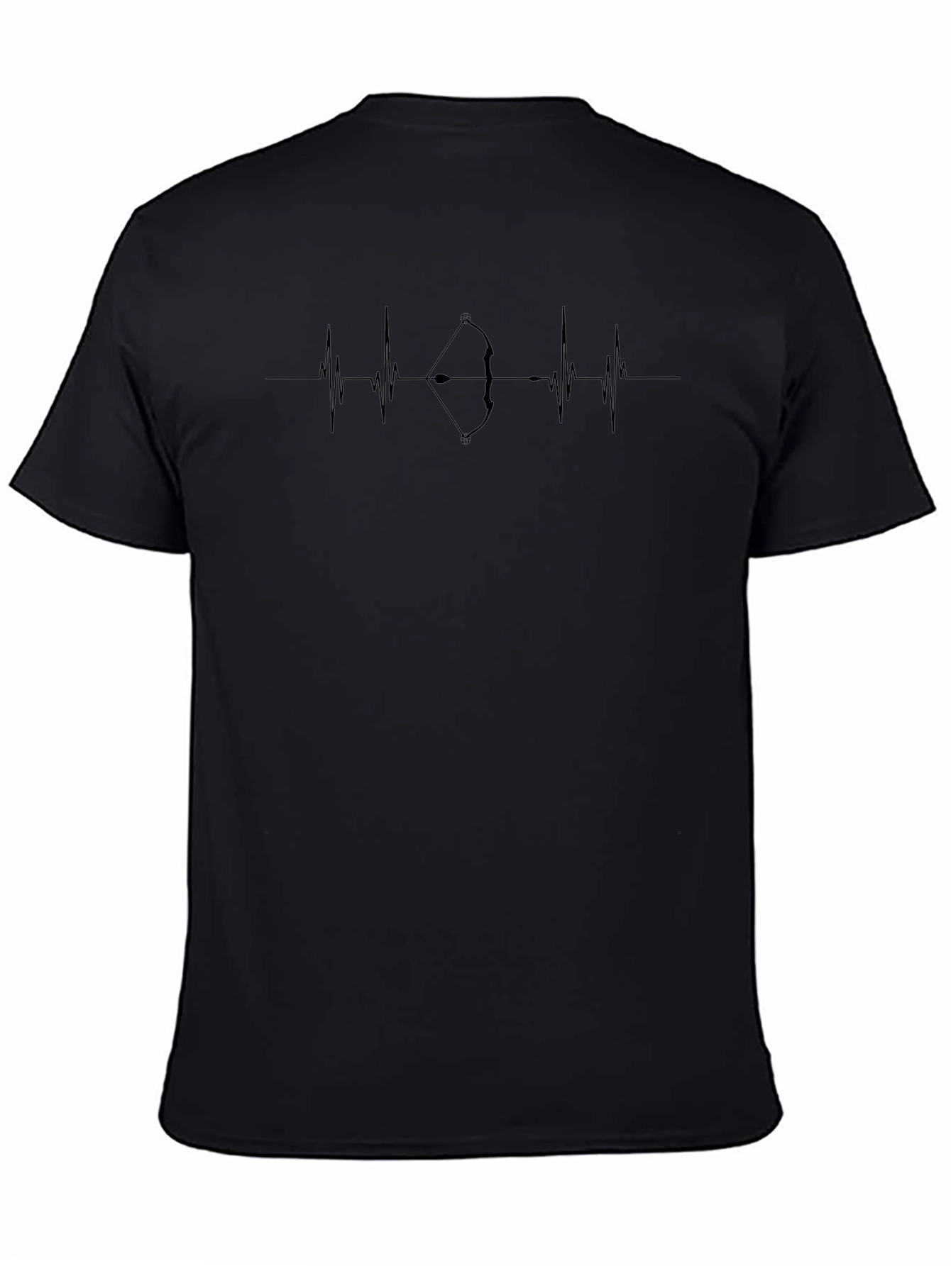 Archery Heartbeat T-Shirt - Black Crew Neck