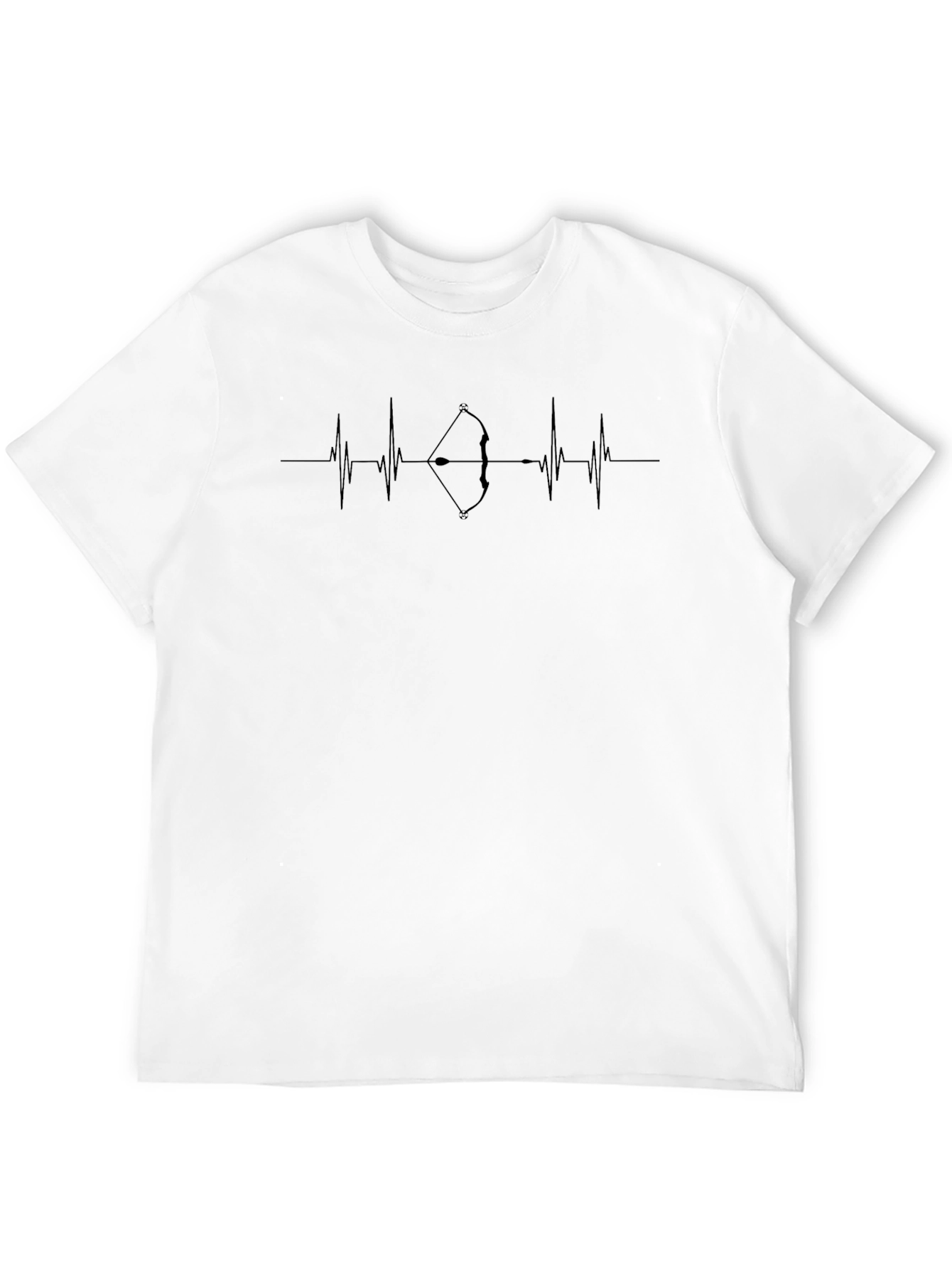 Archery Heartbeat T-Shirt - Black Crew Neck