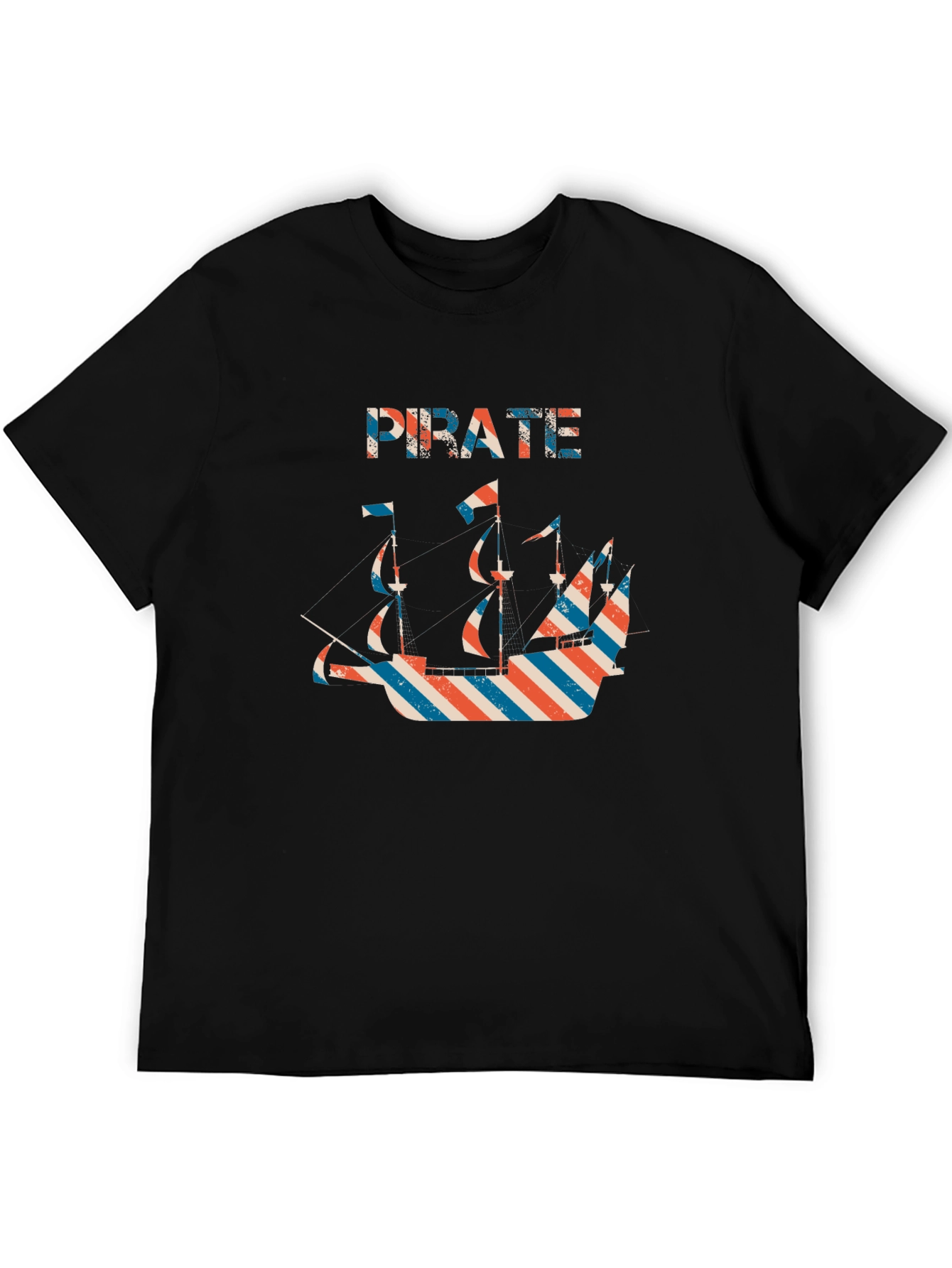 Pirate Ship Graphic Black T-Shirt
