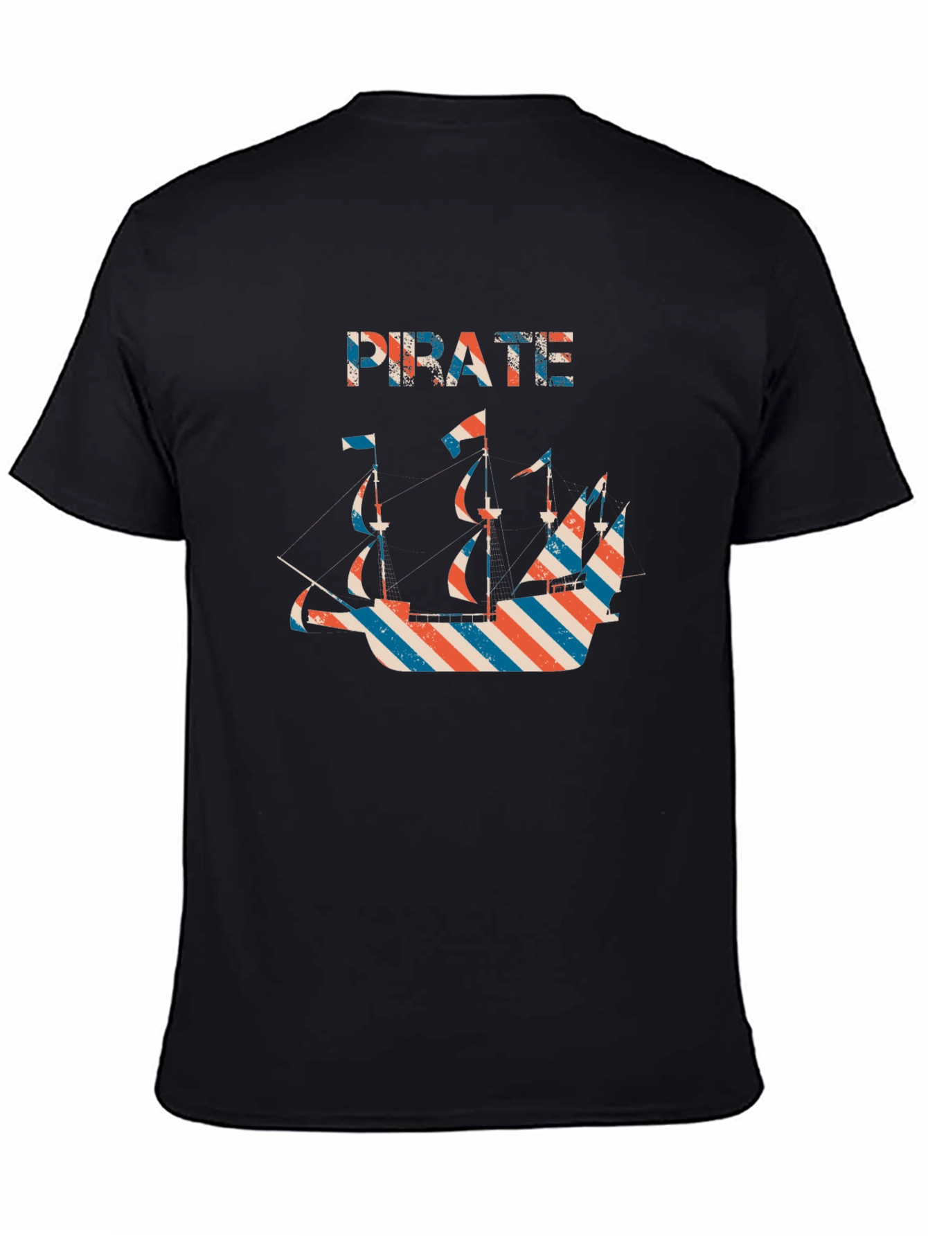 Pirate Ship Graphic Black T-Shirt