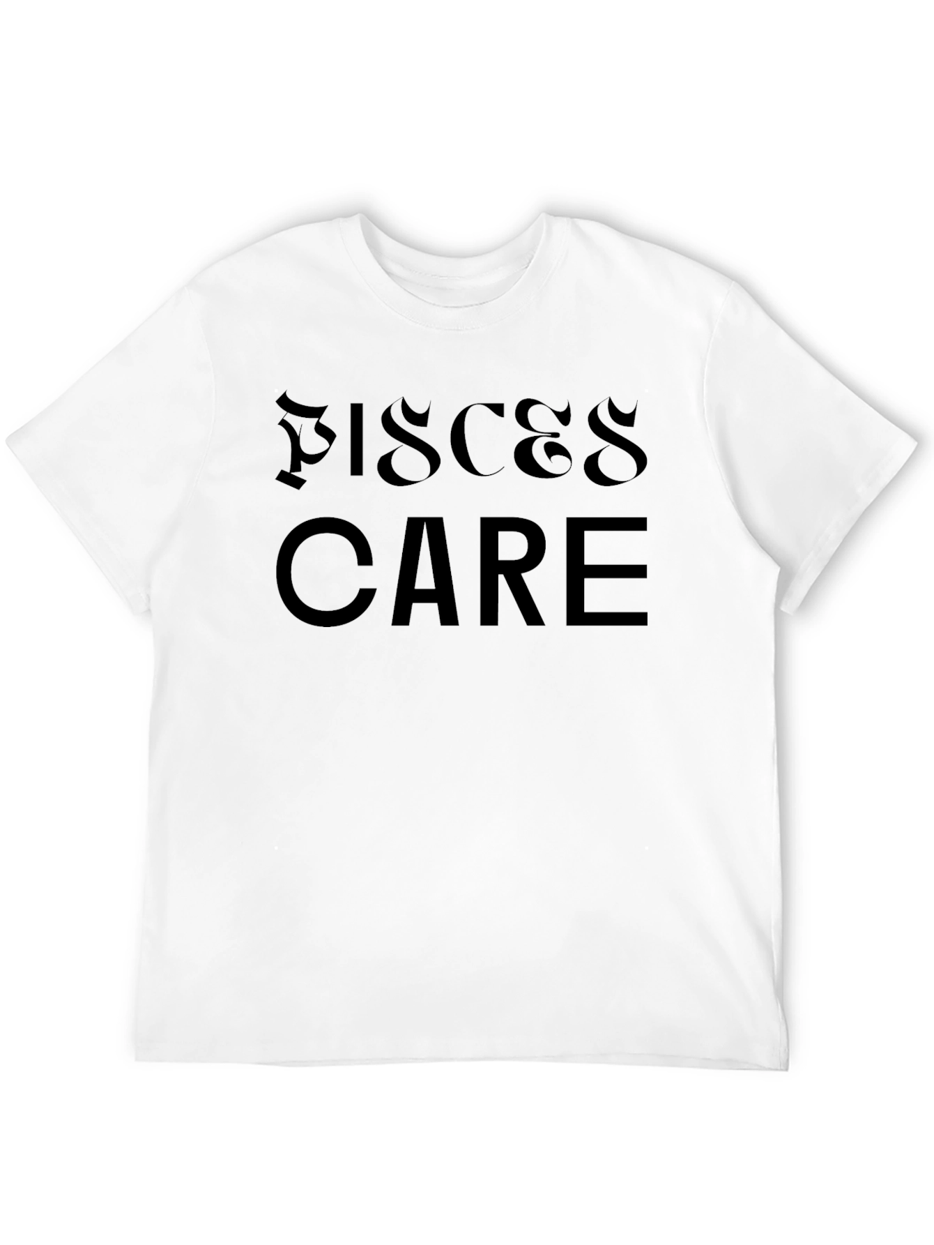 Pisces Care Black Graphic T-Shirt