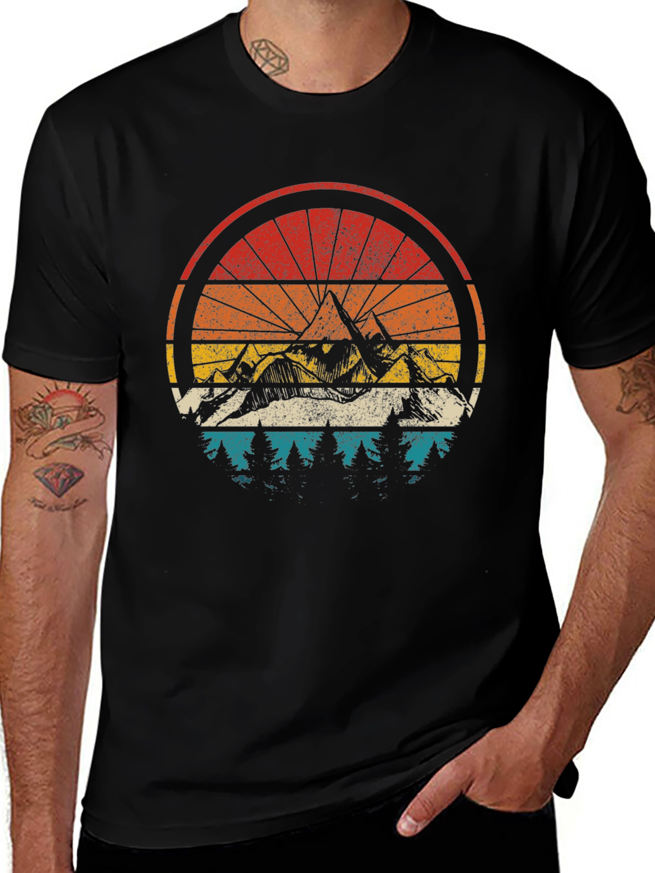 Mountain Bike Sunset Graphic Tee