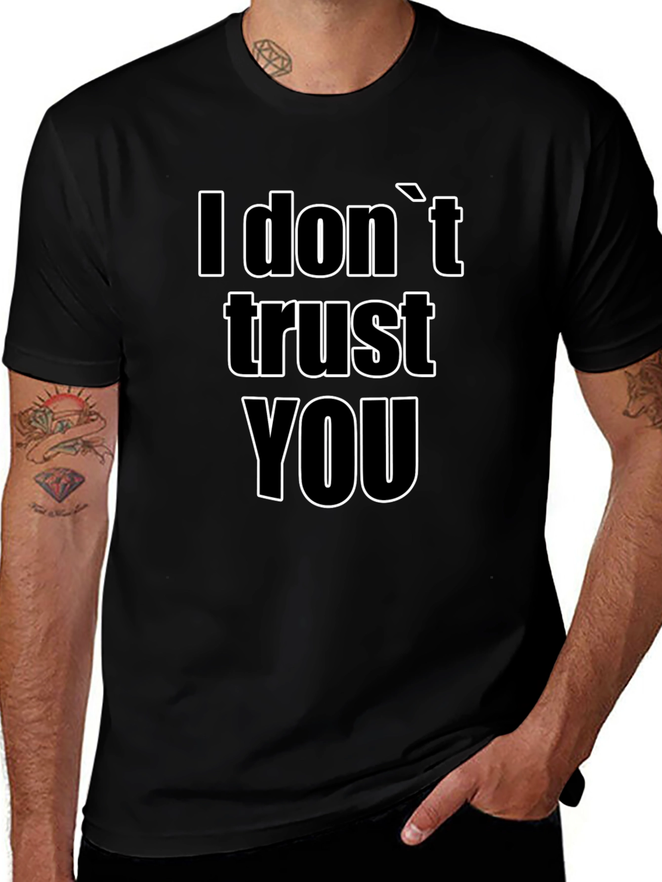 I Dont Trust You Graphic Tee - Black