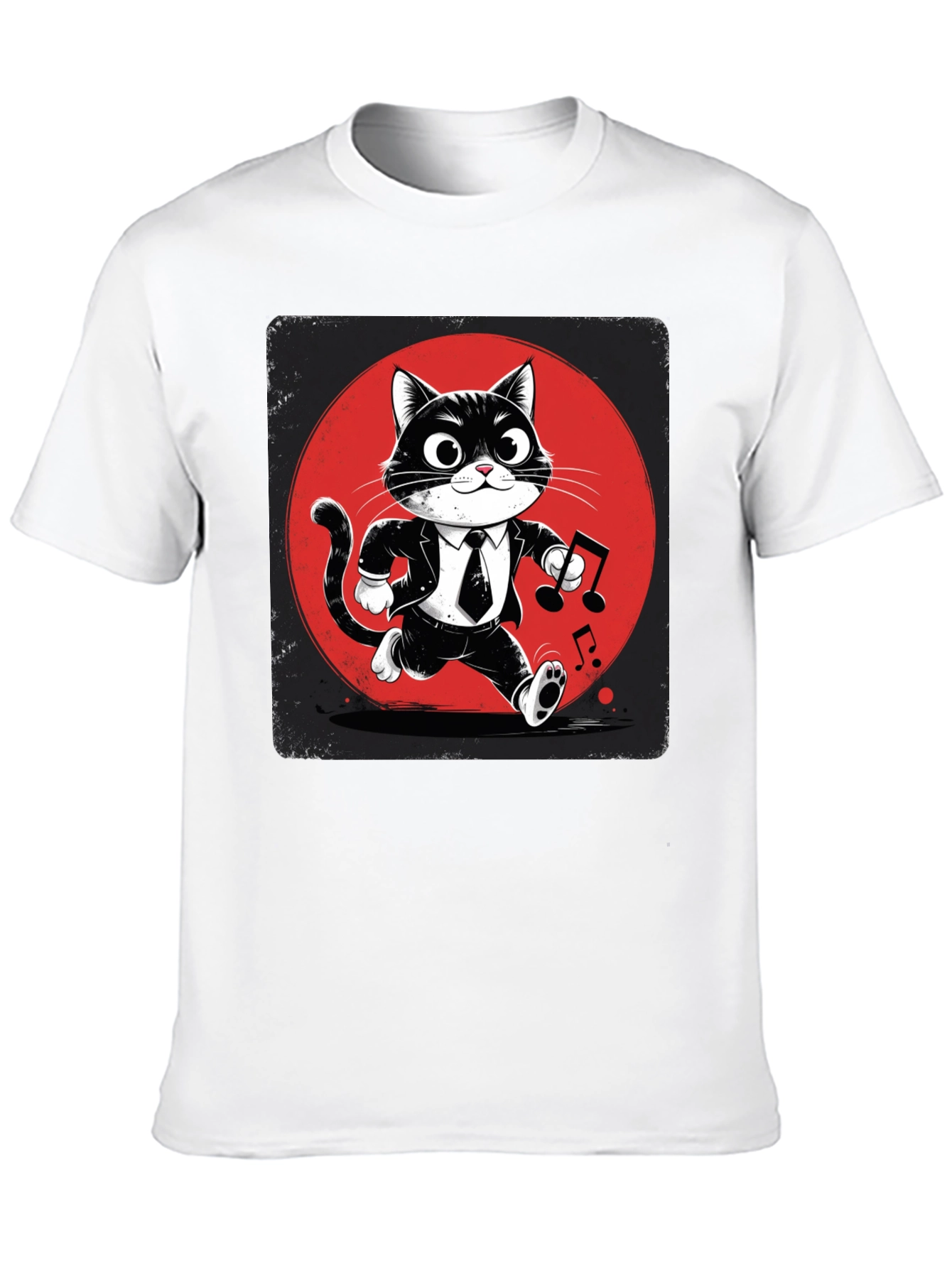 Cool Cat in Suit Graphic T-Shirt