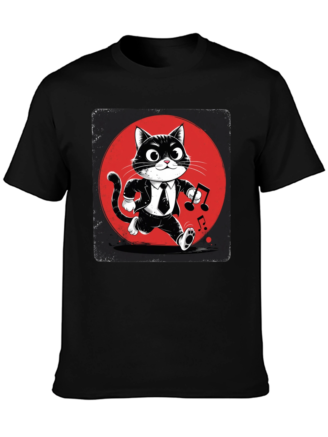 Cool Cat in Suit Graphic T-Shirt