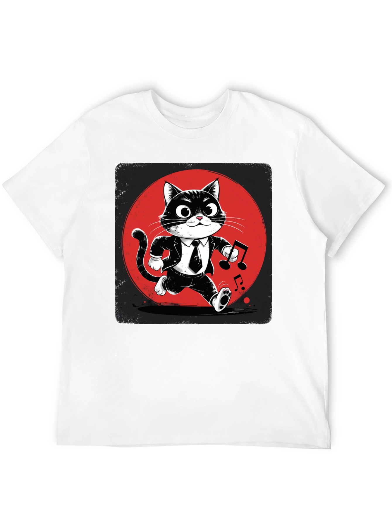 Cool Cat in Suit Graphic T-Shirt