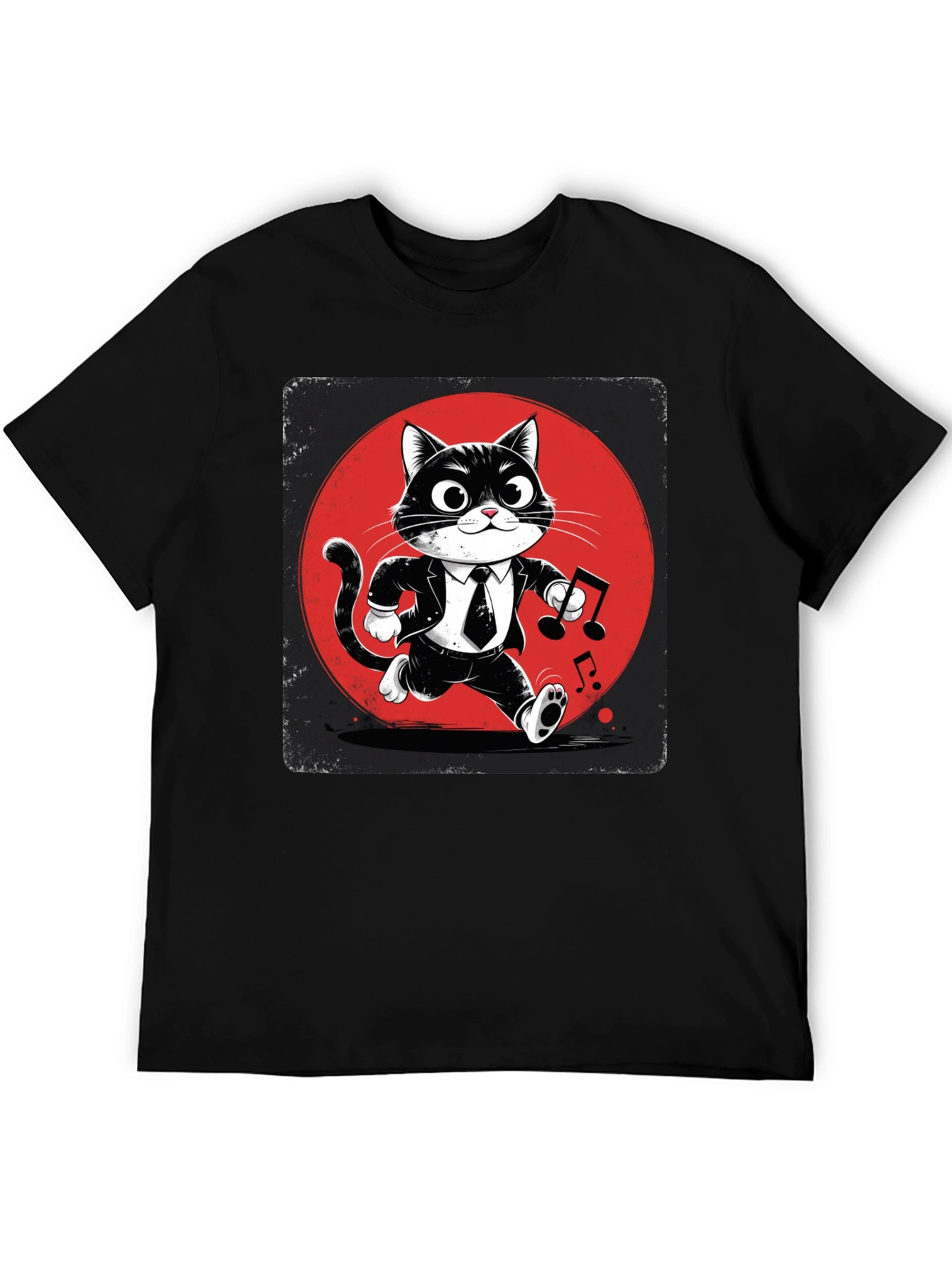 Cool Cat in Suit Graphic T-Shirt