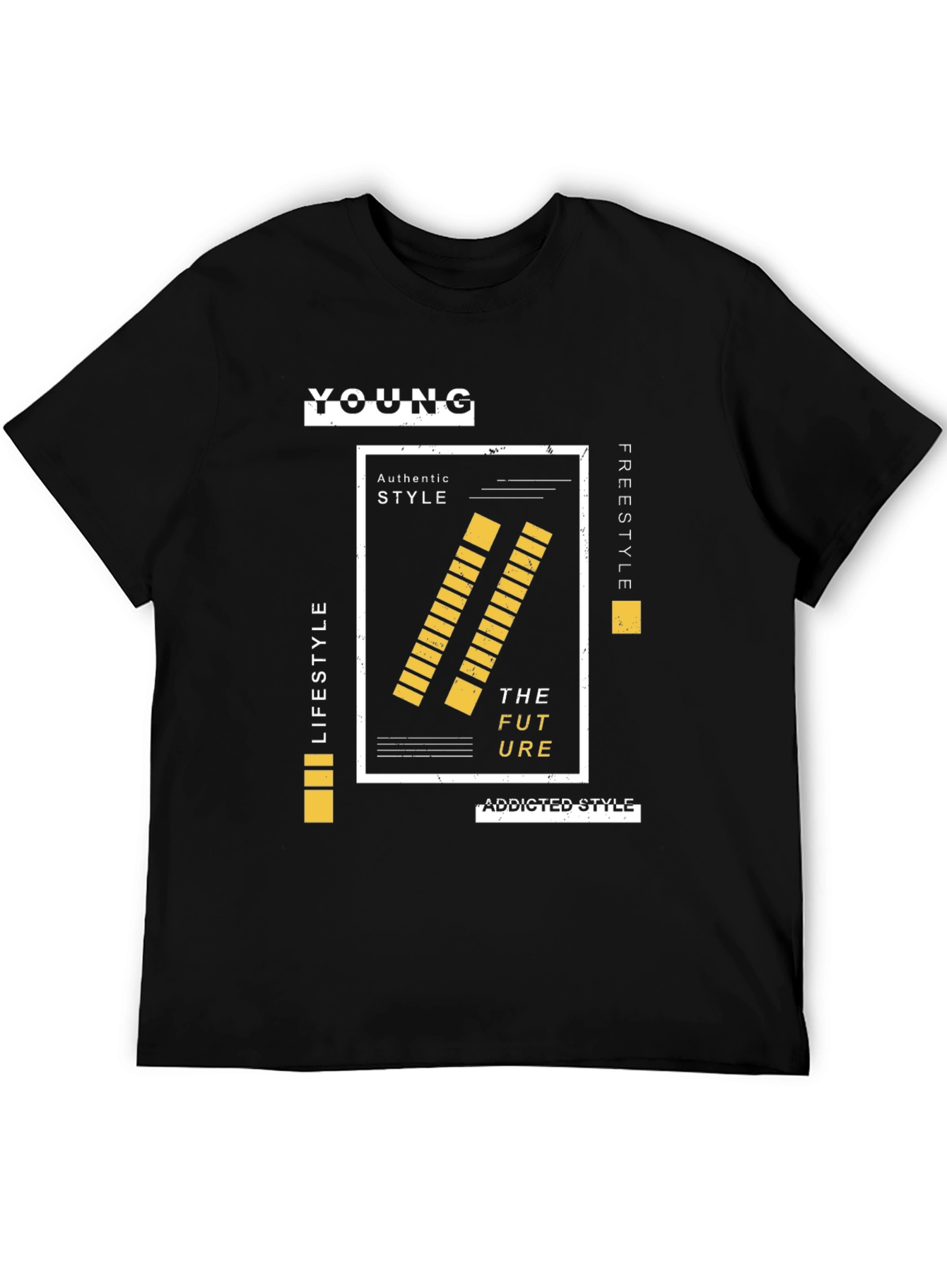 Young Future Graphic Print Mens Black T-shirt
