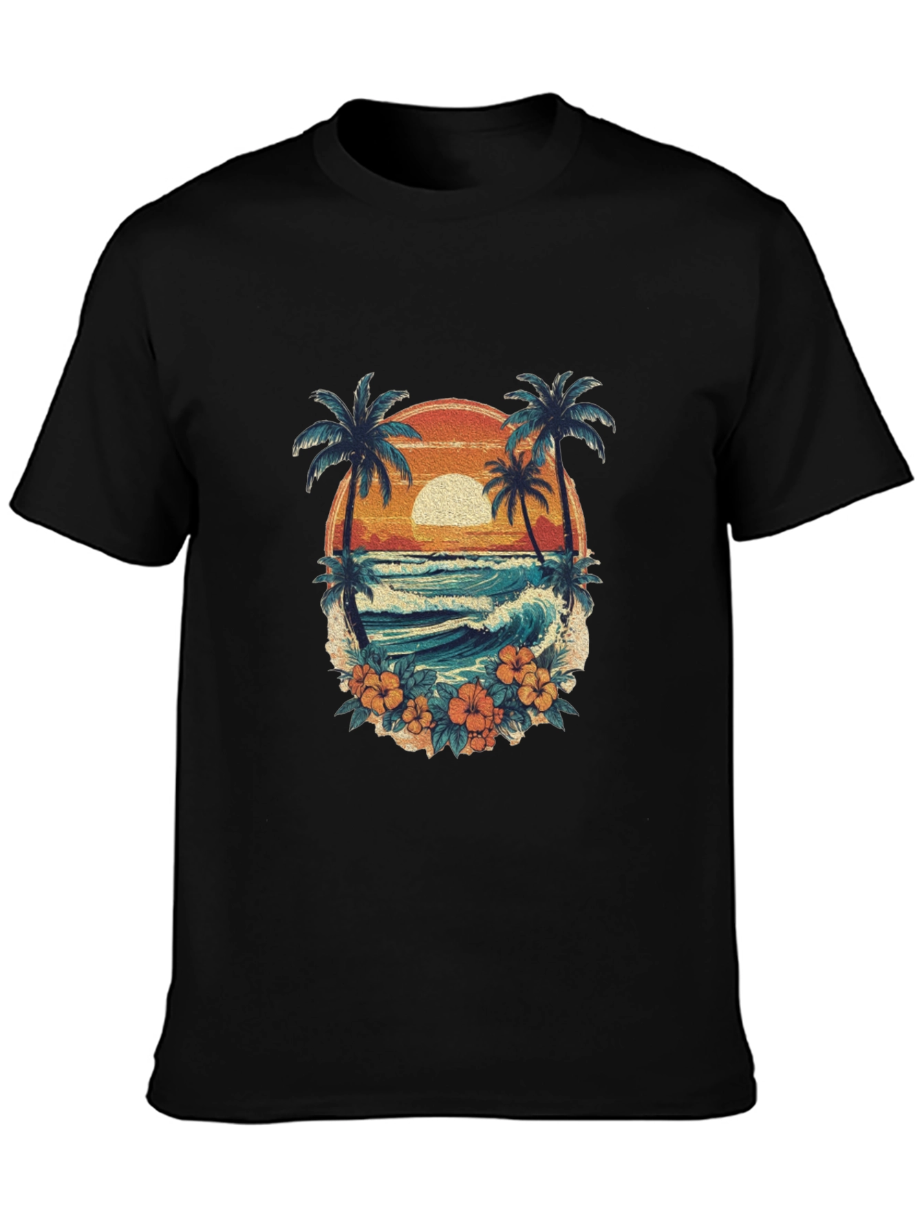 Retro Sunset Beach Graphic Tee